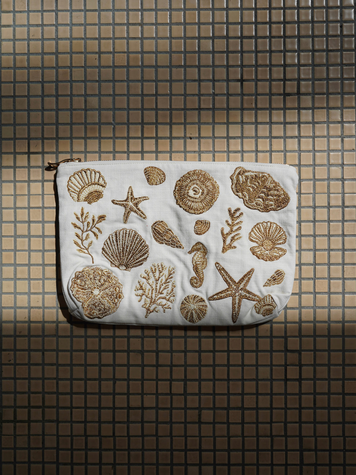 aLORS Select【Elizabeth Scarlett】Ocean Treasures Cotton Everyday Pouch - Cream
