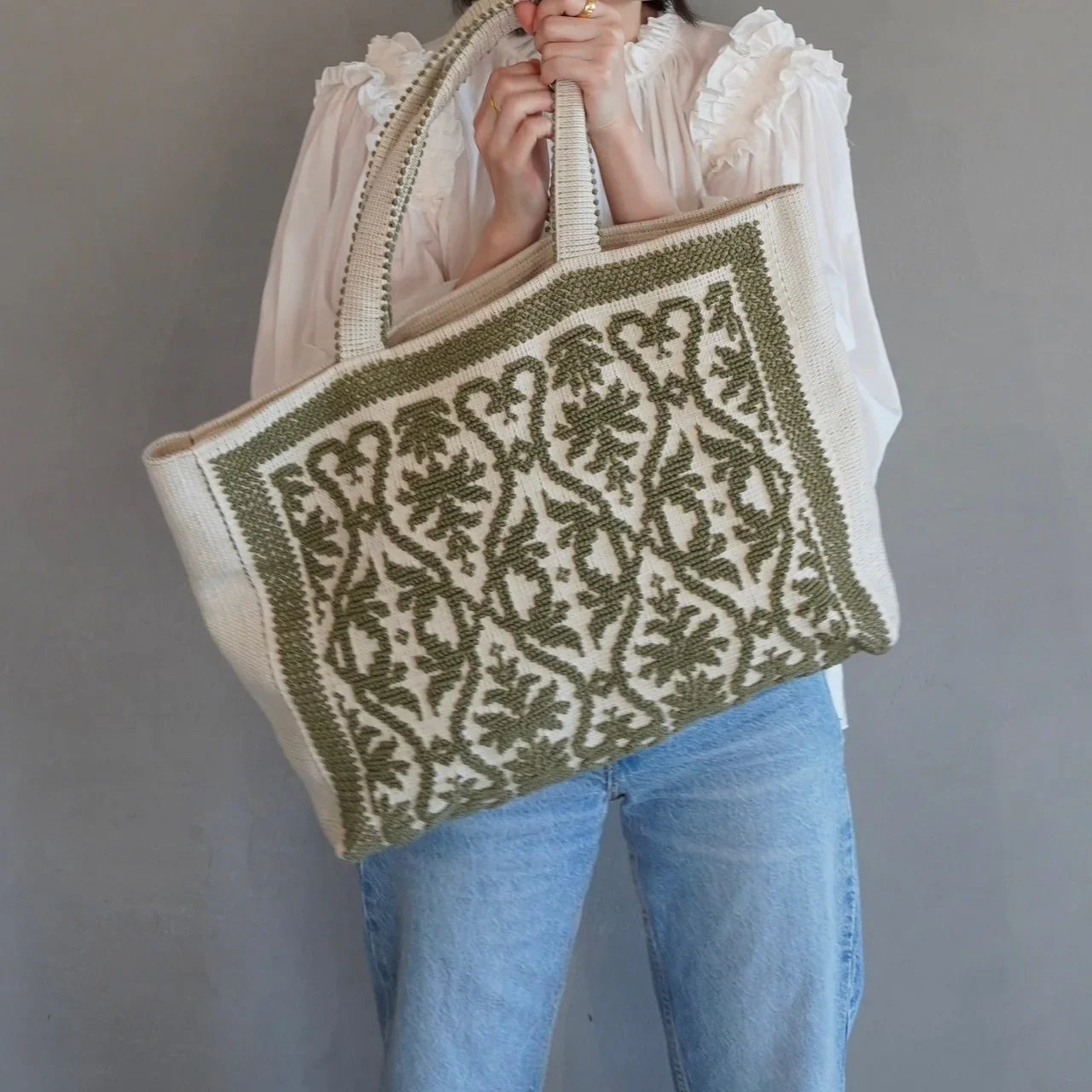 Tote Fiocco Leccese　トートフィオッコレッチェーゼ　オリーブ（セージカーキ） - aLORS online store