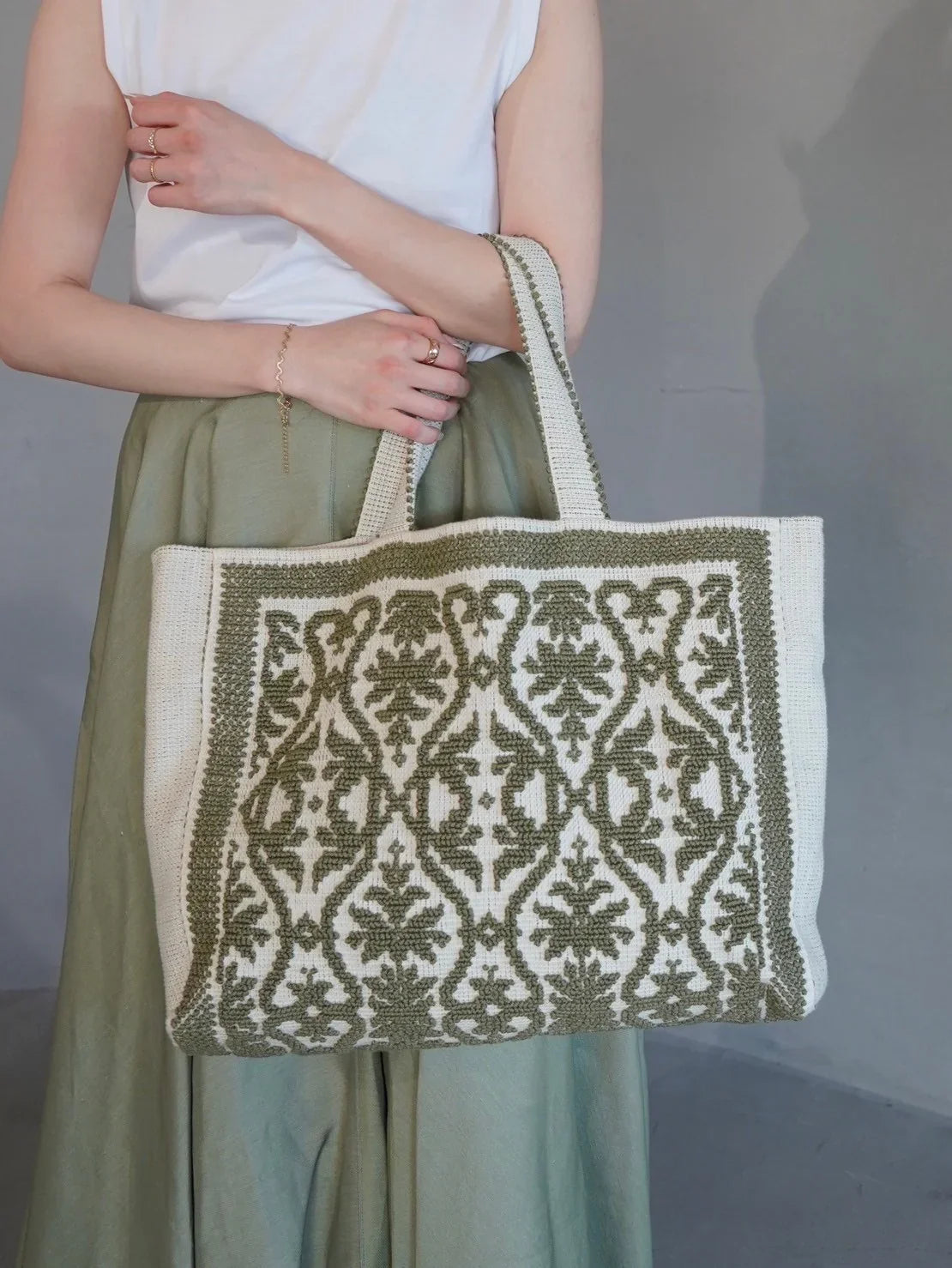 Tote Fiocco Leccese　トートフィオッコレッチェーゼ　オリーブ（セージカーキ） - aLORS online store