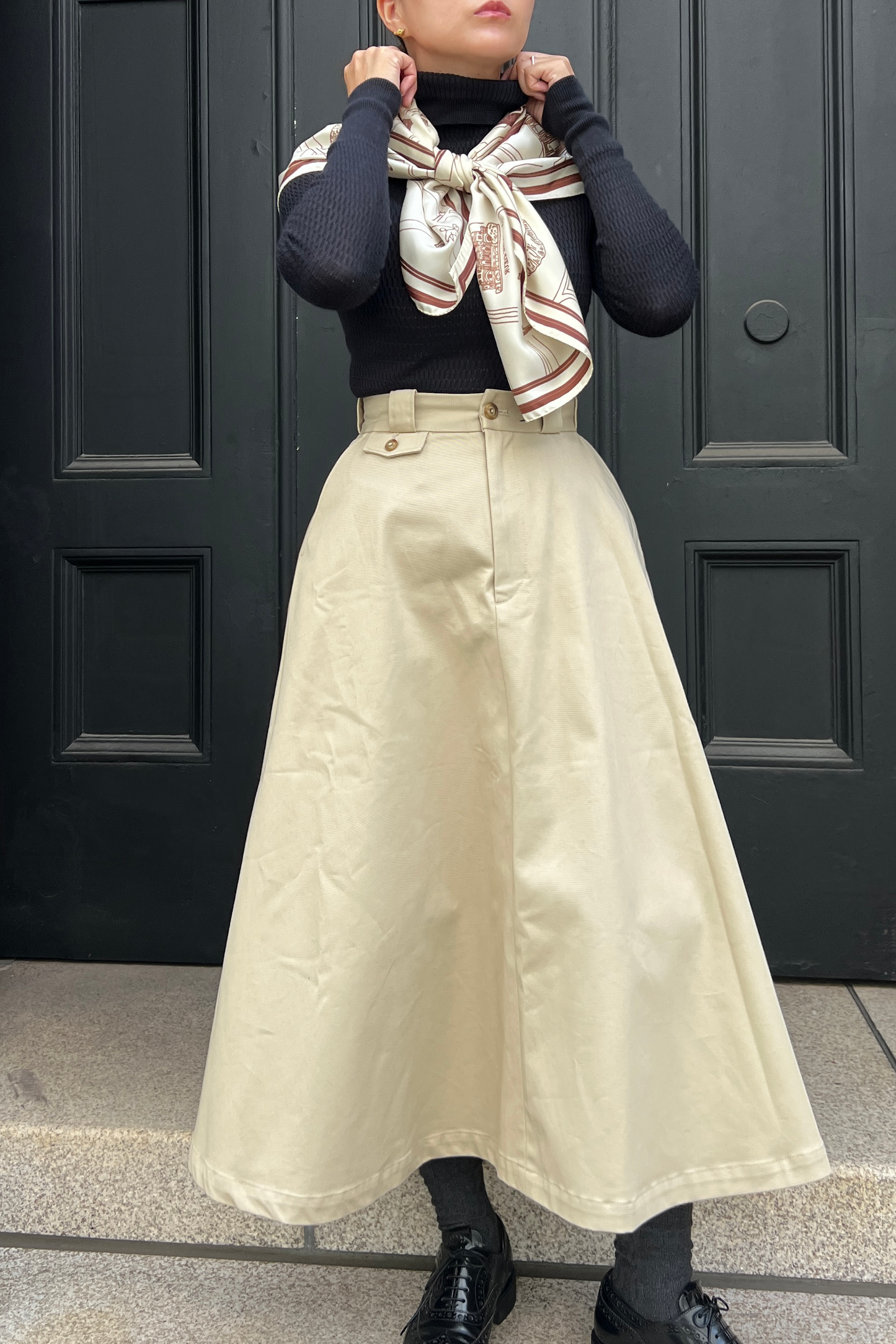 Foulard Ex-libris Paris x aLORS -une collaboration d’exception (アイボリーxボルドー) 90x90cm