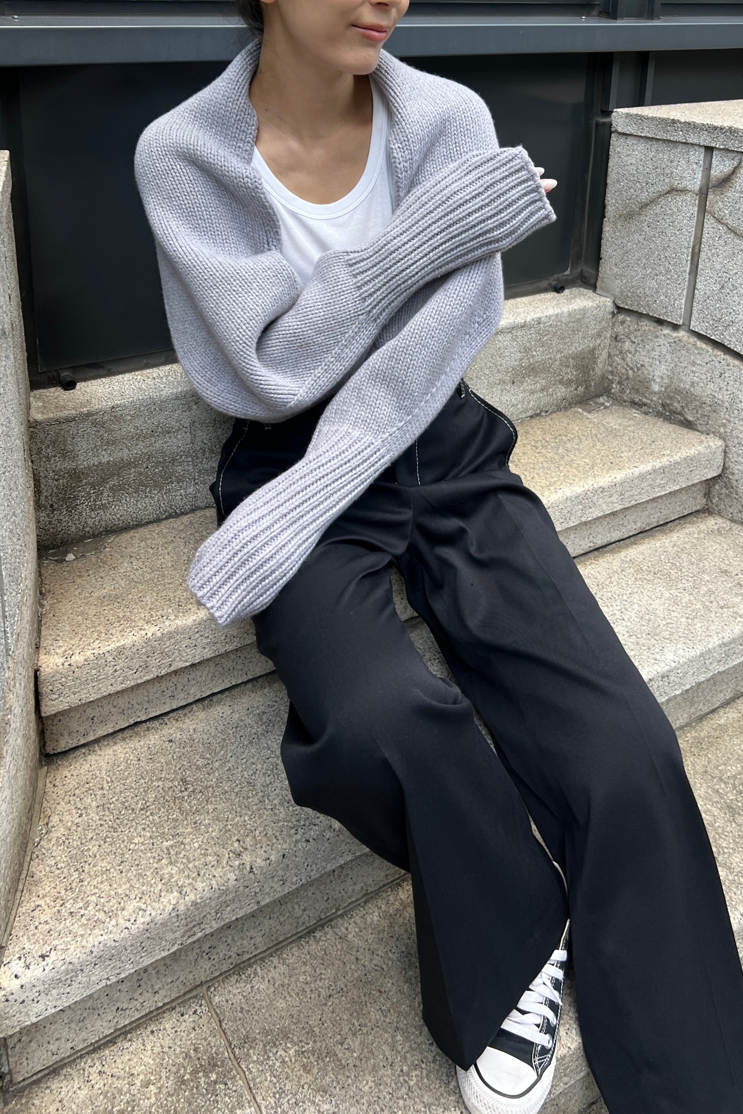 Écharpe et boléro "a" ライトグレー