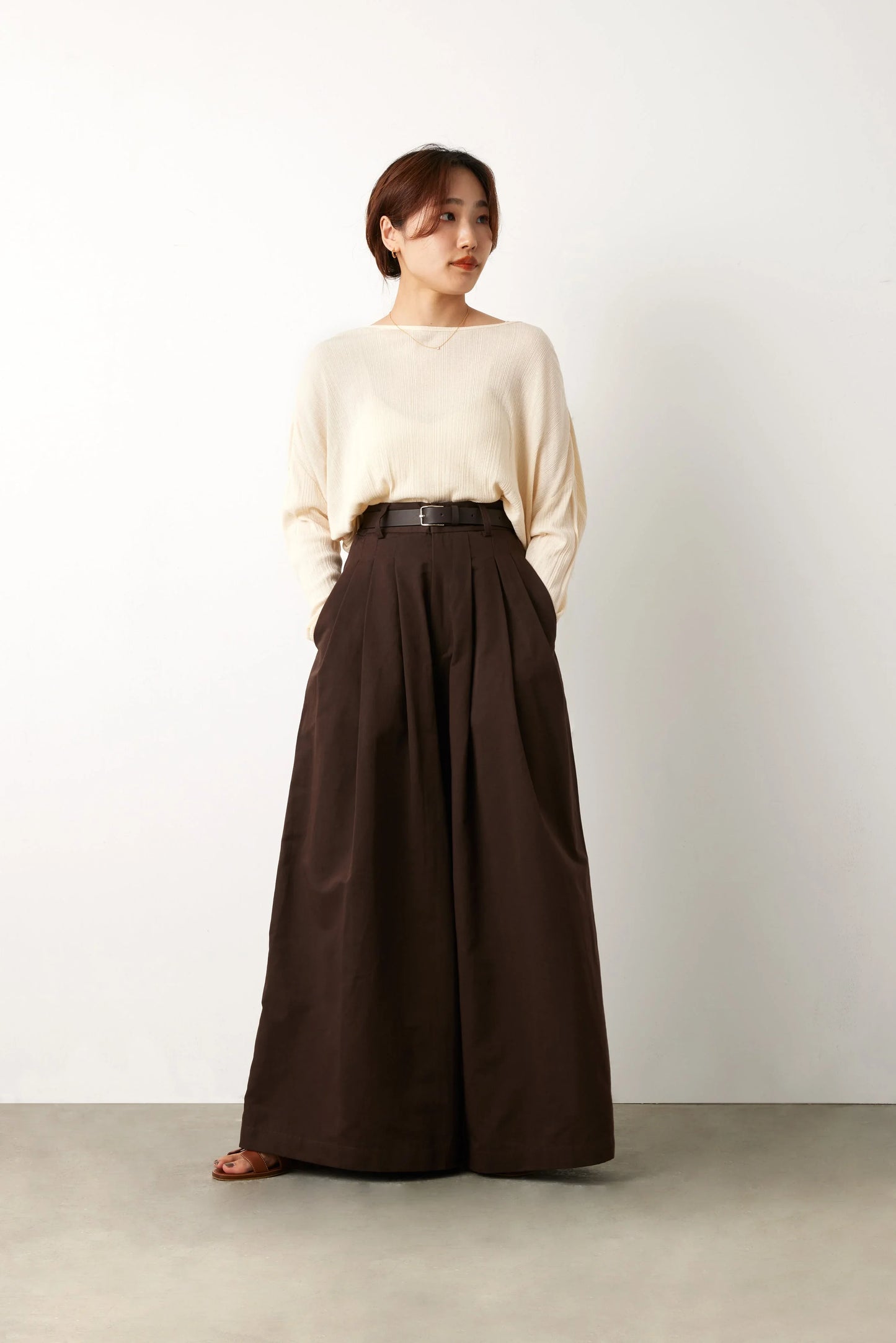 aLORS Cintura(ベルト) Marrone Scuro(濃茶) x Argento(シルバー) - aLORS online store