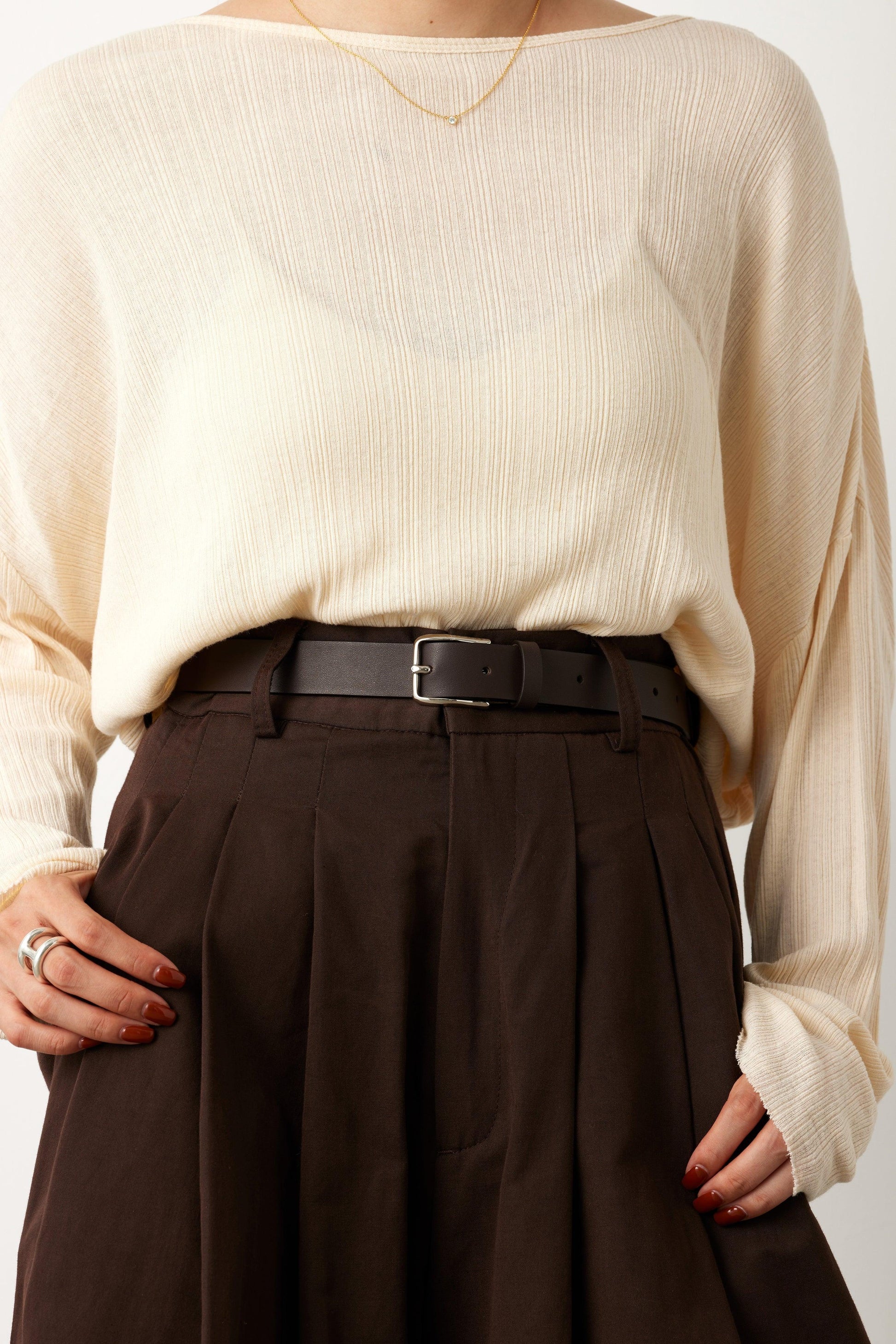 aLORS Cintura(ベルト) Marrone Scuro(濃茶) x Argento(シルバー) - aLORS online store