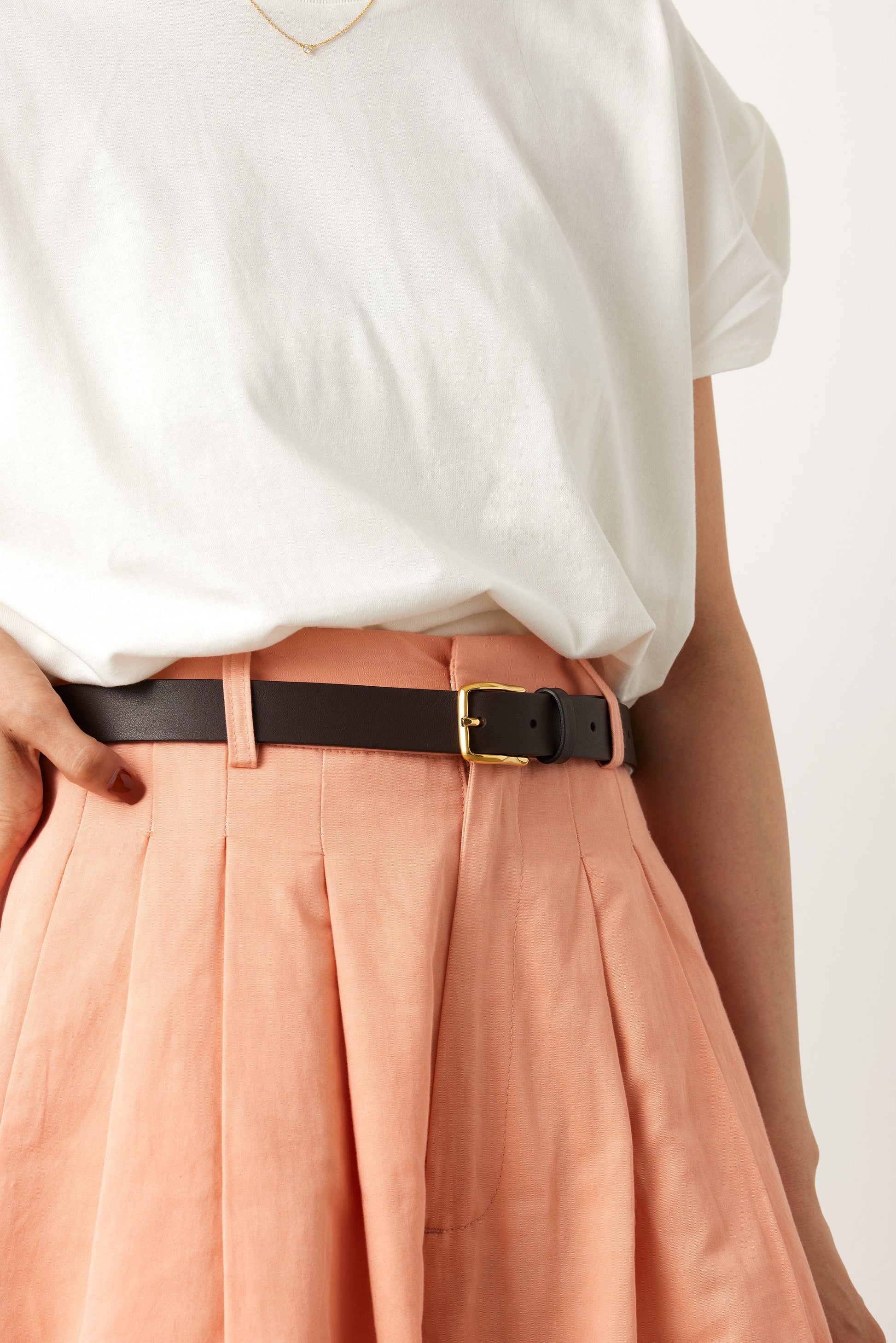 aLORS Cintura(ベルト) Marrone Scuro(濃茶) x Oro(ゴールド)　 - aLORS online store