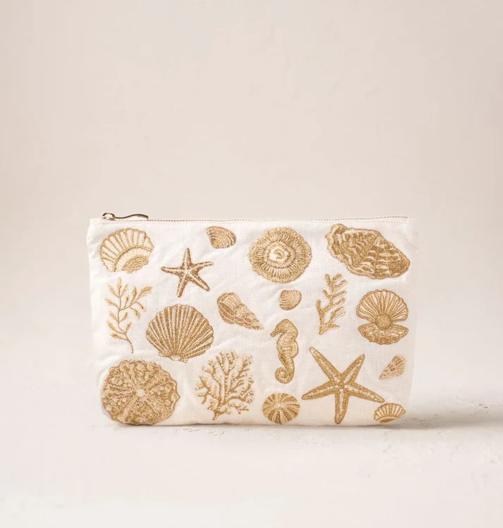 aLORS Select【Elizabeth Scarlett】Ocean Treasures Cotton Everyday Pouch - Cream