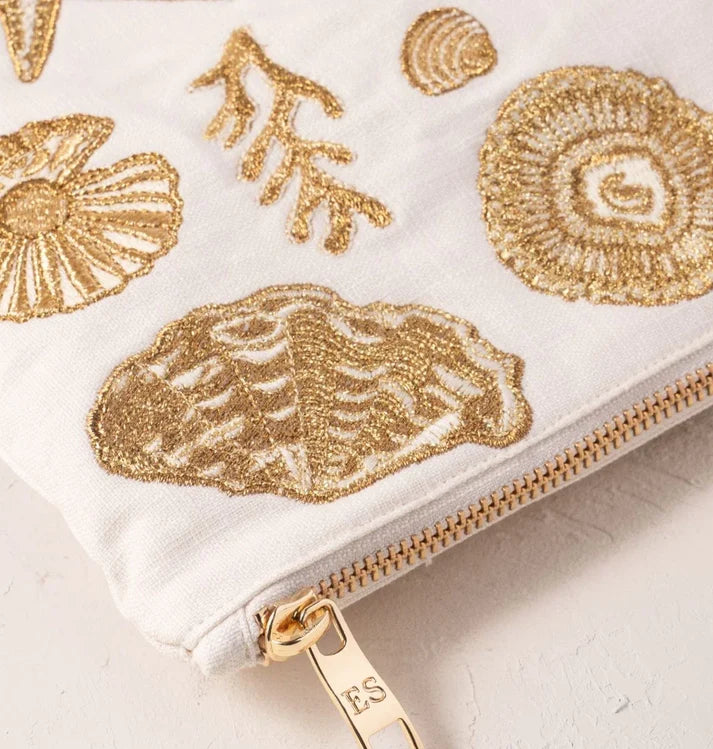 aLORS Select【Elizabeth Scarlett】Ocean Treasures Cotton Everyday Pouch - Cream