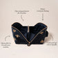 aLORS Select【Elizabeth Scarlett】Honey Bee Charcoal Velvet Open Flat Makeup Bag