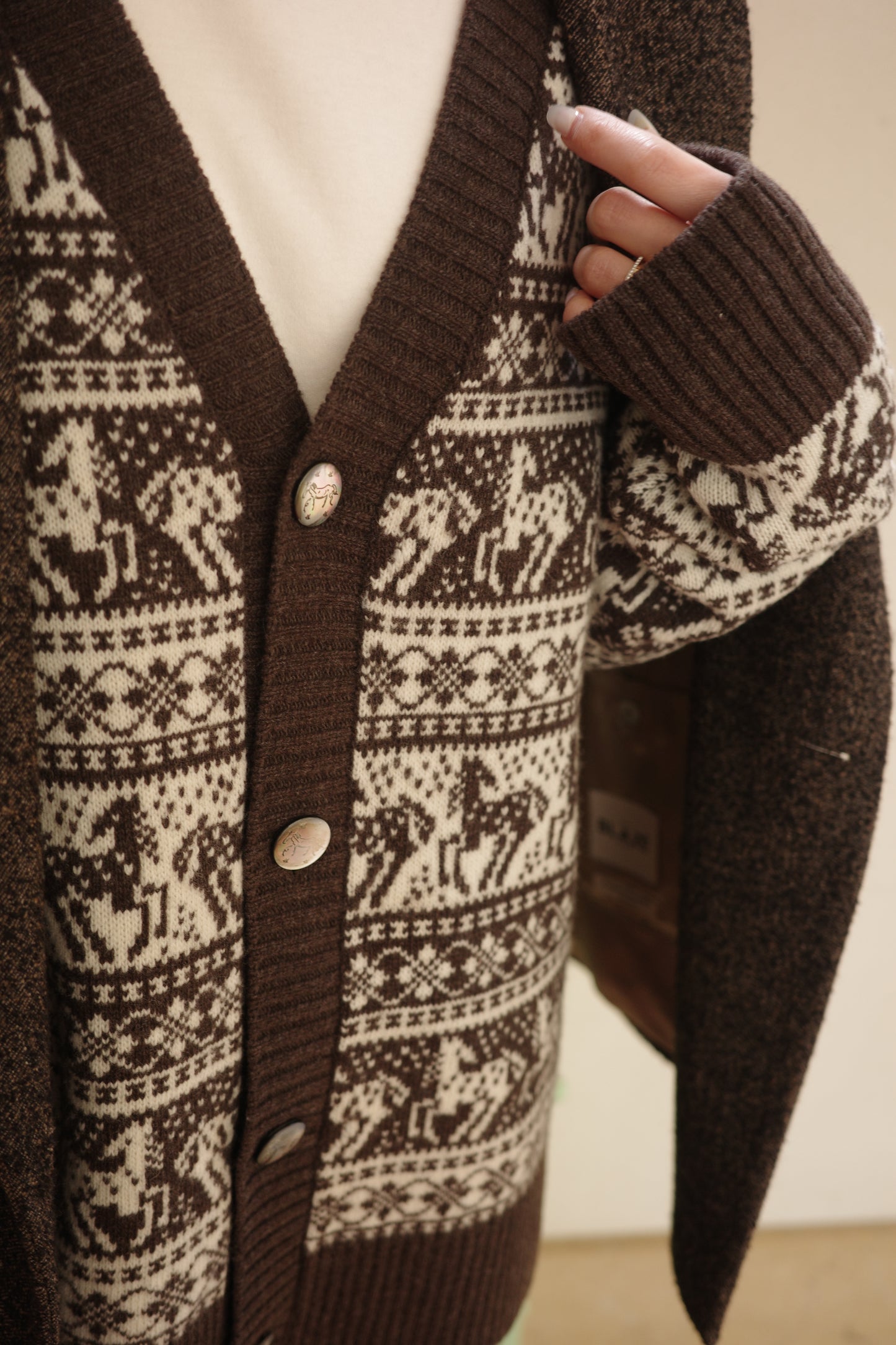 Cardigan jacquard équestre Freya