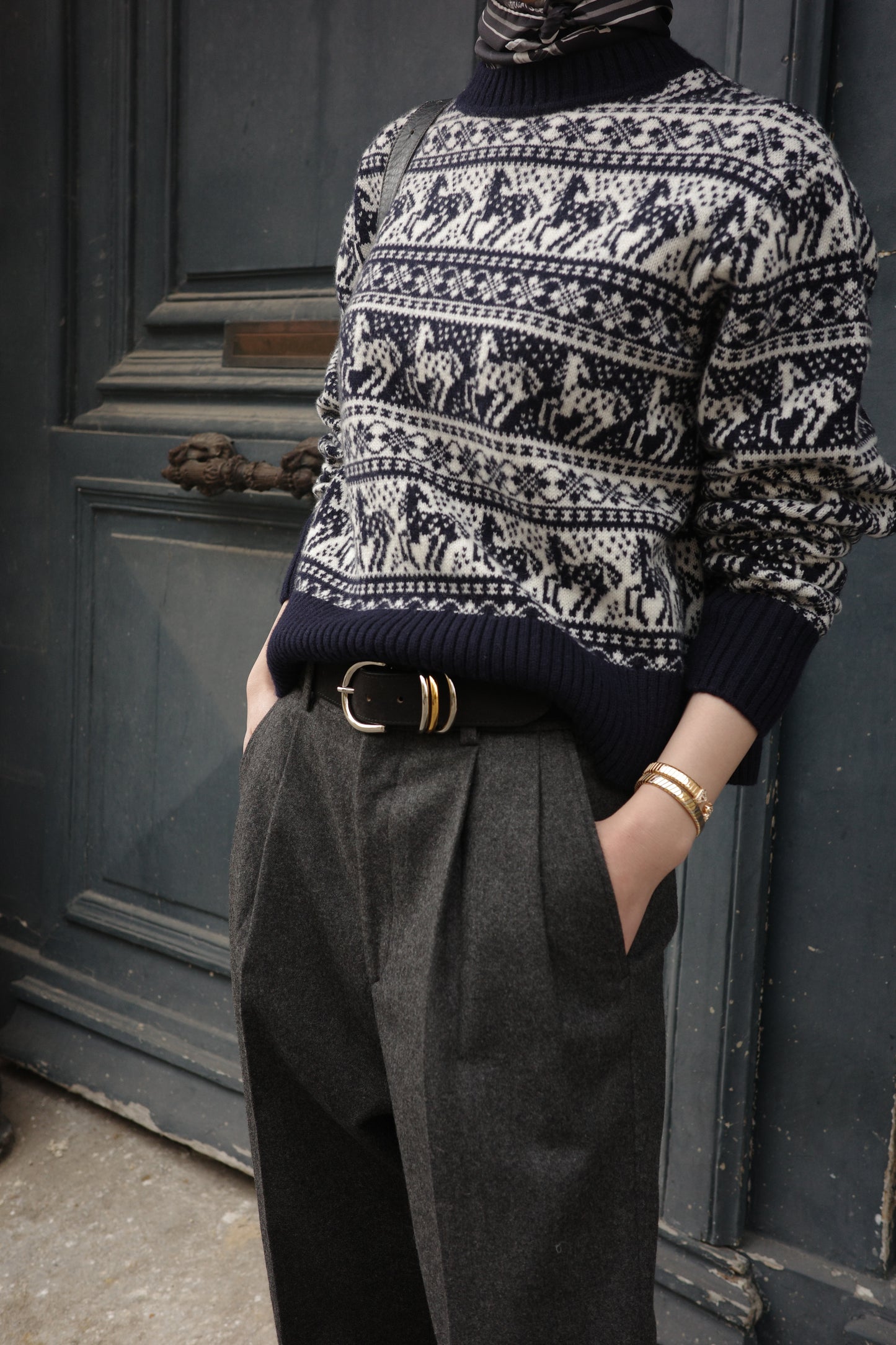 Pull jacquard équestre Rohan