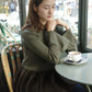 Pull en dentelle torsadée équestre Cadence Vert yomogi  カーキ