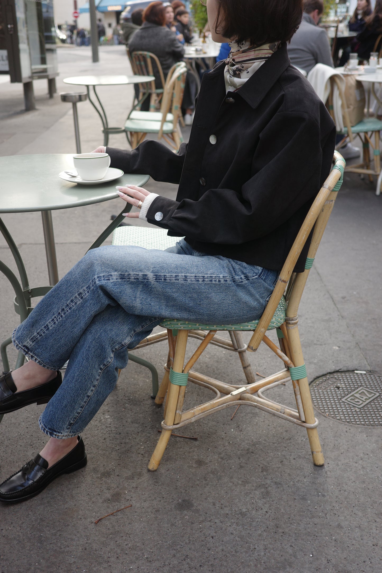 Veste courte en Alcantara Noir de Lune Artemis