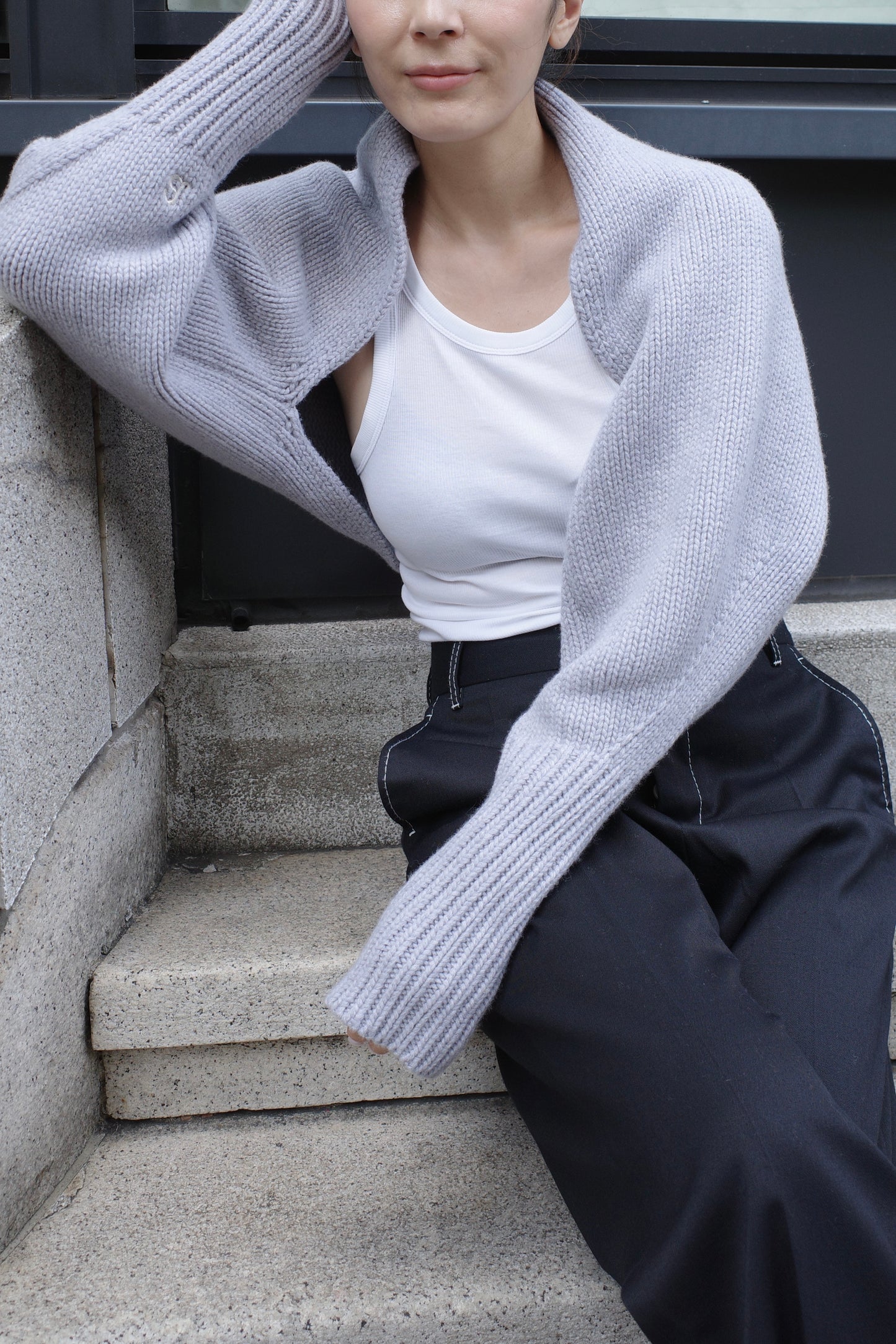 Écharpe et boléro "a" ライトグレー