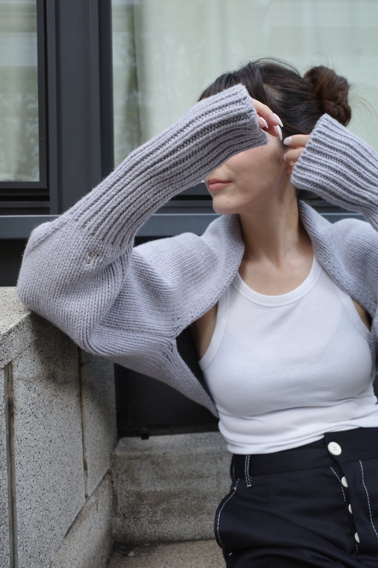 Écharpe et boléro "a" ライトグレー