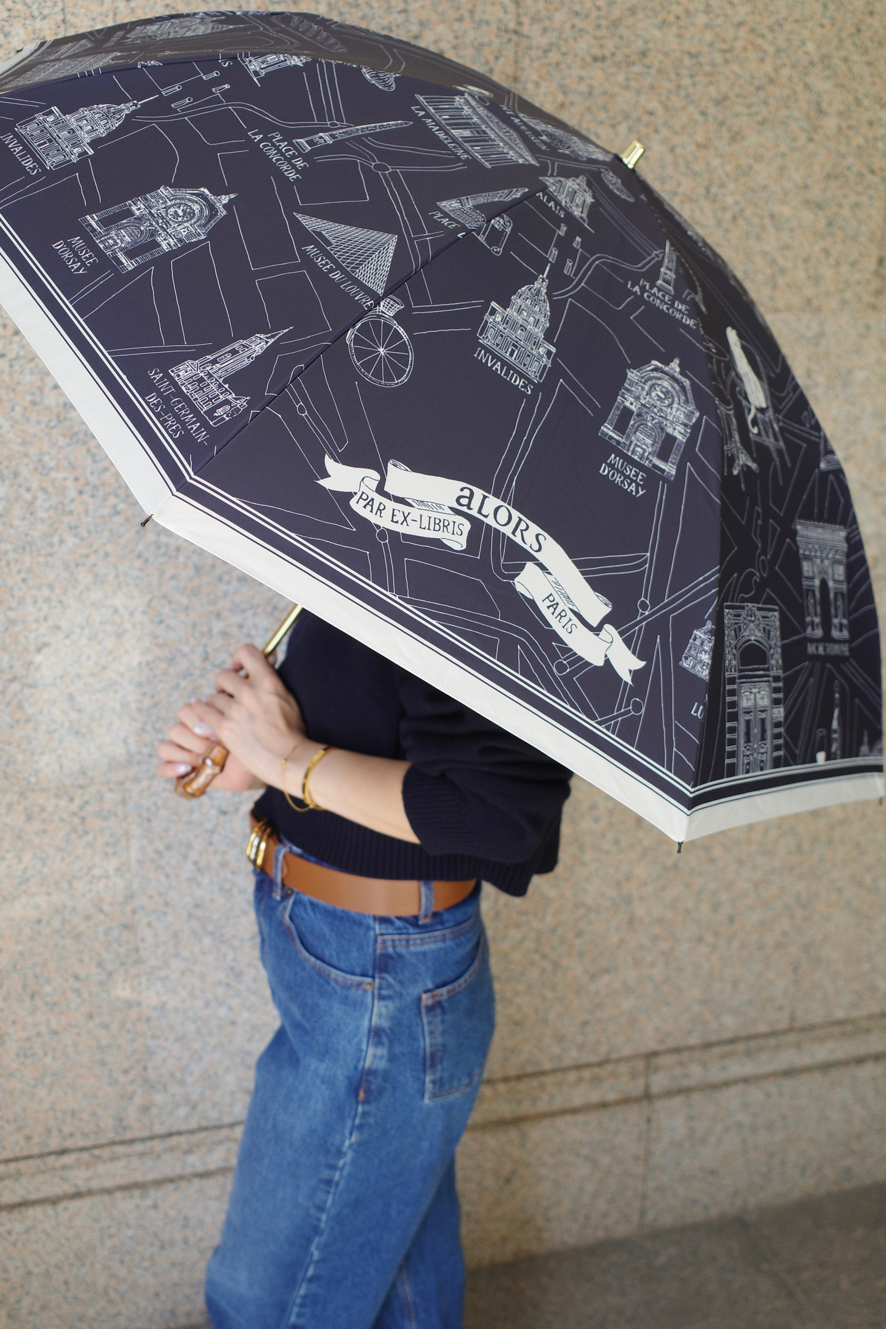 新品未使用　タグ付　aLORS Soleil & Pluie 晴雨兼用傘 パリ柄 Soleil & Pluie Ex-libris Paris x aLORS - une collaboration d