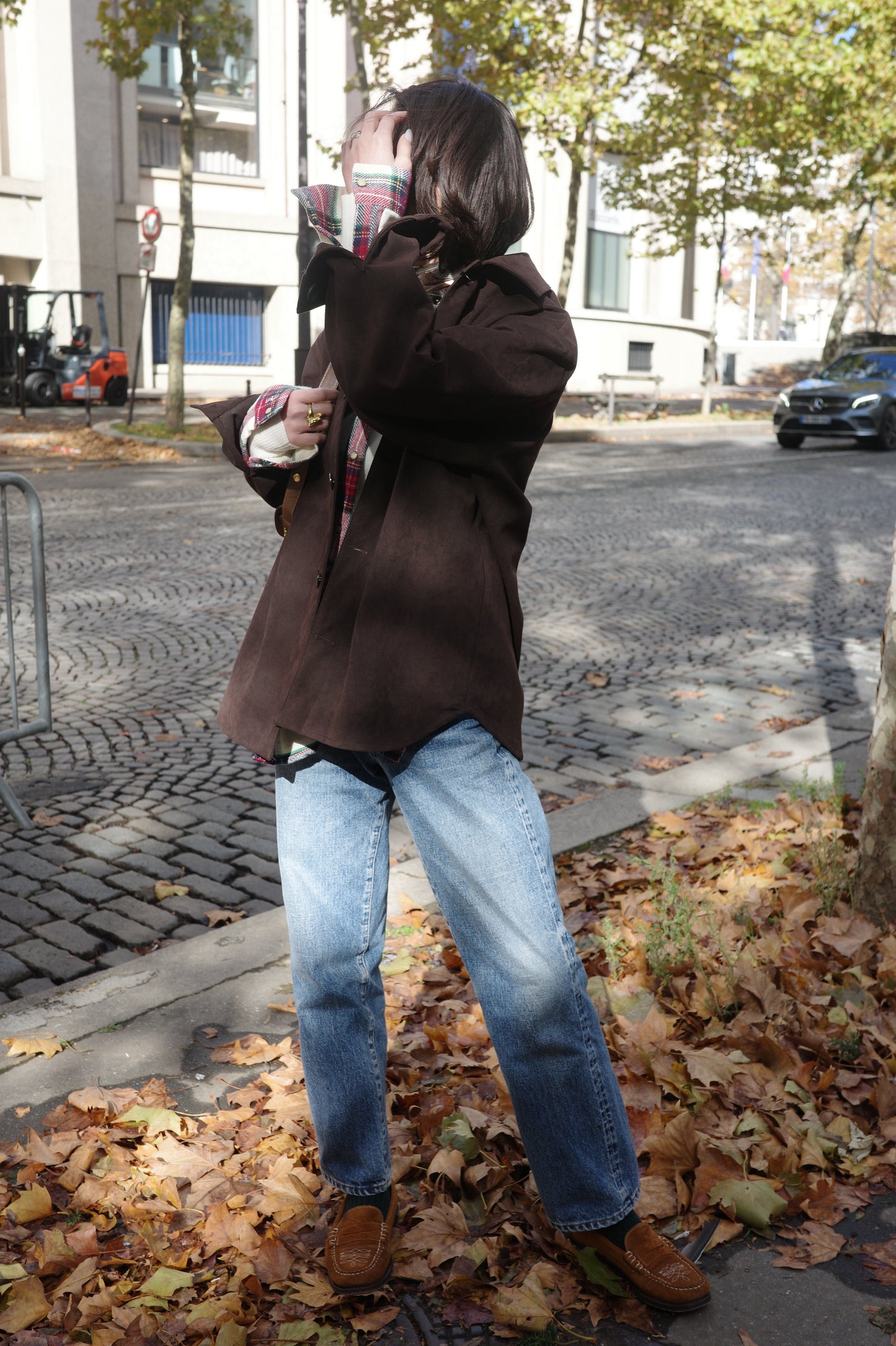 Veste en Alcantara Brun Équestre Chiron (追加予約販売　1月お届け分)