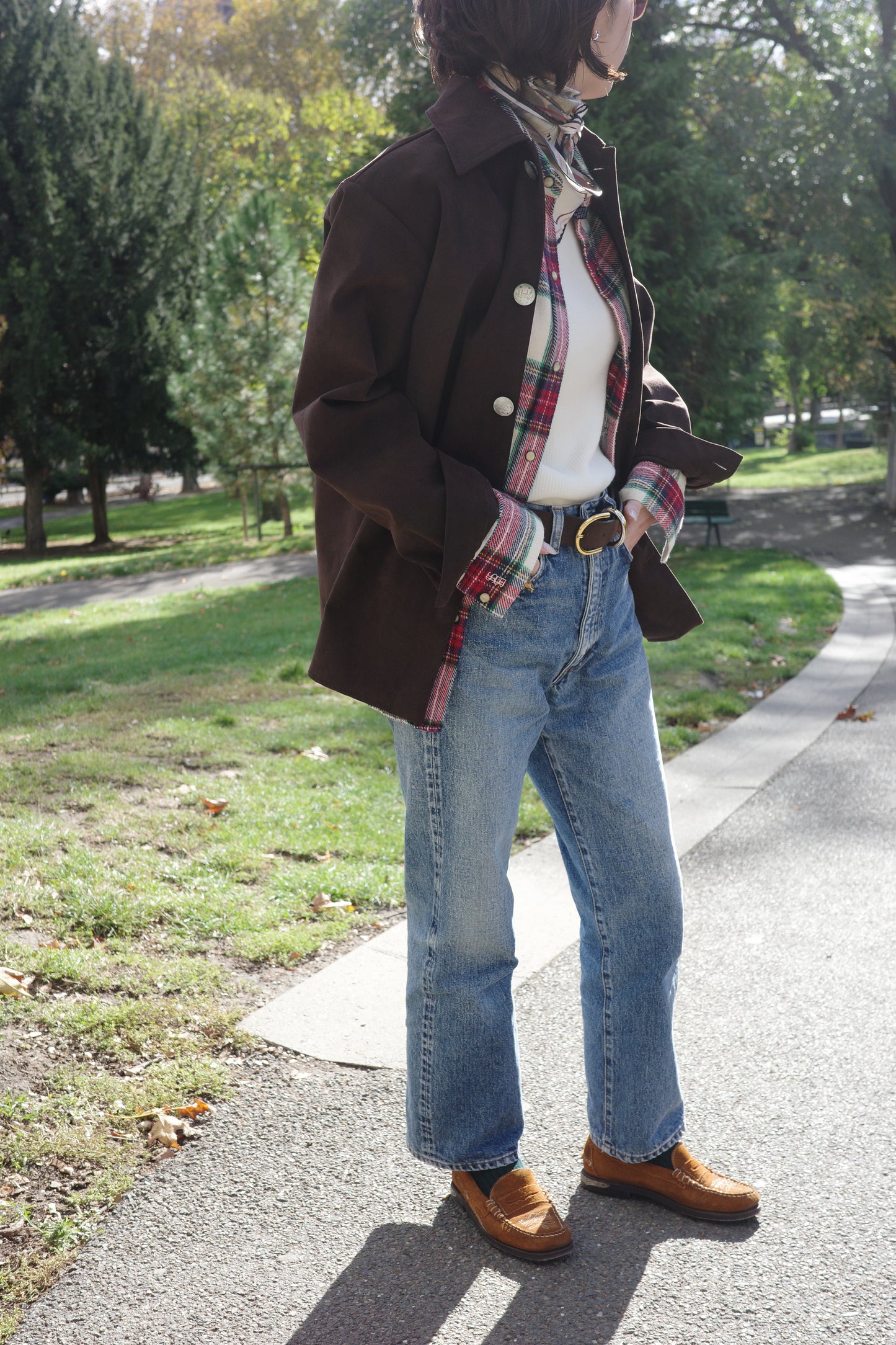 Veste en Alcantara Brun Équestre Chiron (追加予約販売　1月お届け分)