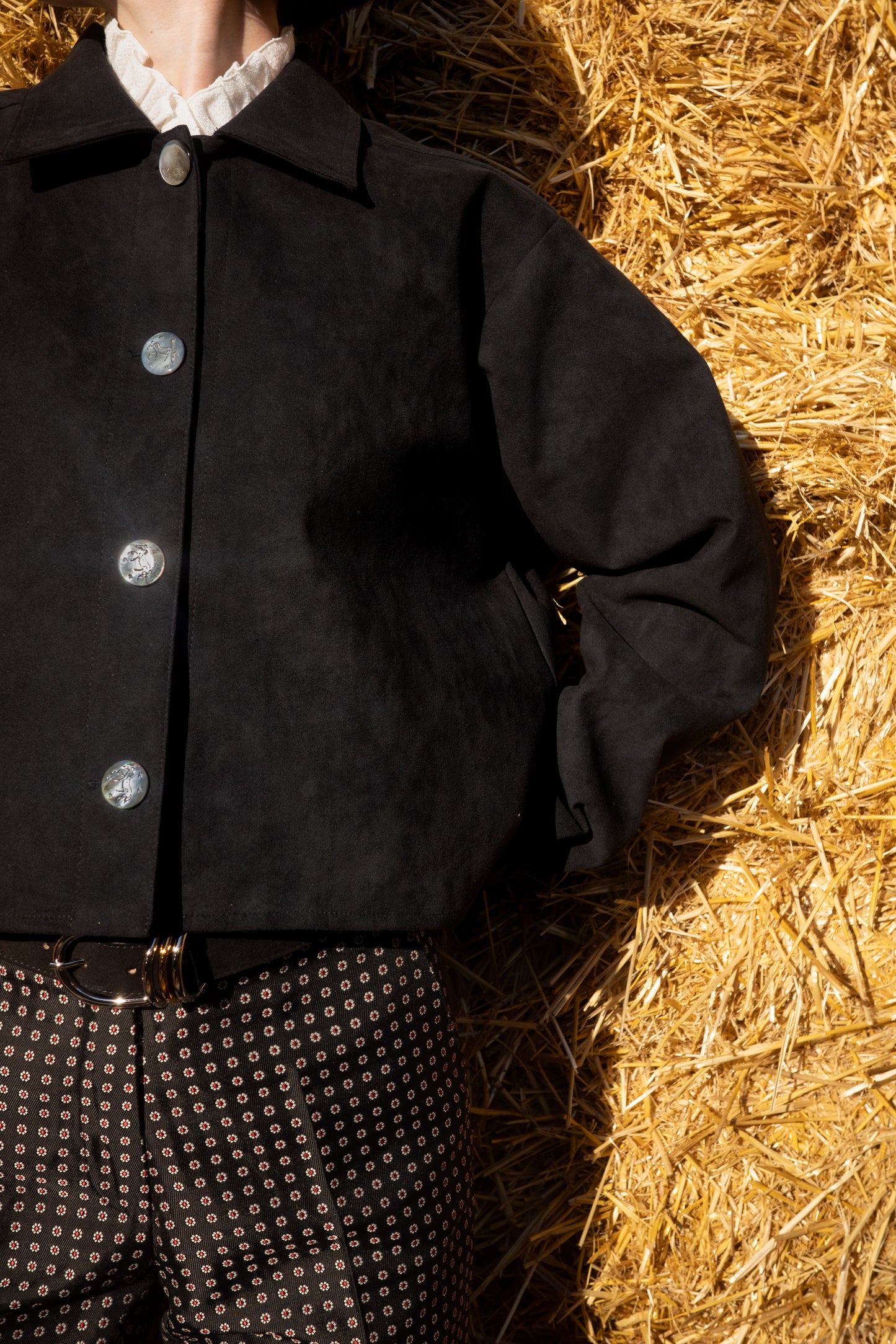 Cintura "Anello di enigma" Alcantara notte（ブラック）