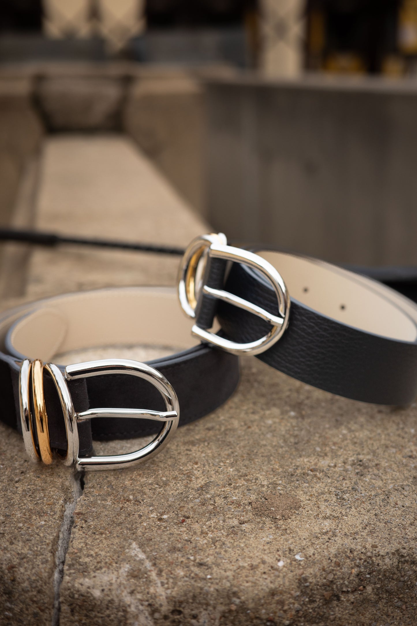 Cintura "Anello di enigma" Nero(ブラック)x Argento(シルバー)