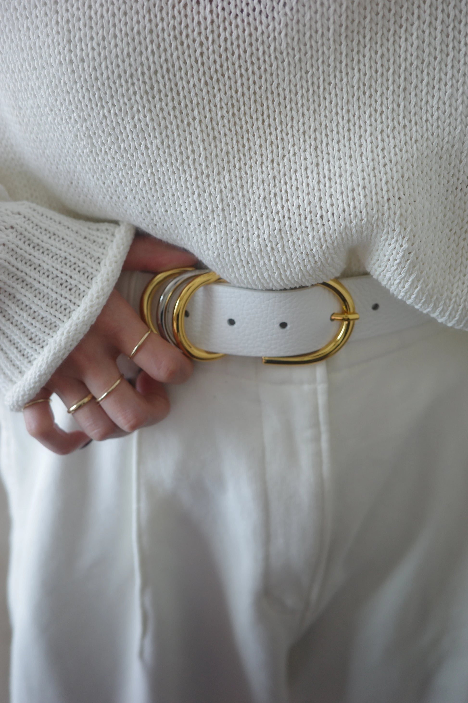 Cintura "Anello di enigma" Panna cotta(ホワイト) - aLORS online store