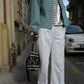 Veste courte en Alcantara Bleu Bulle de Savon