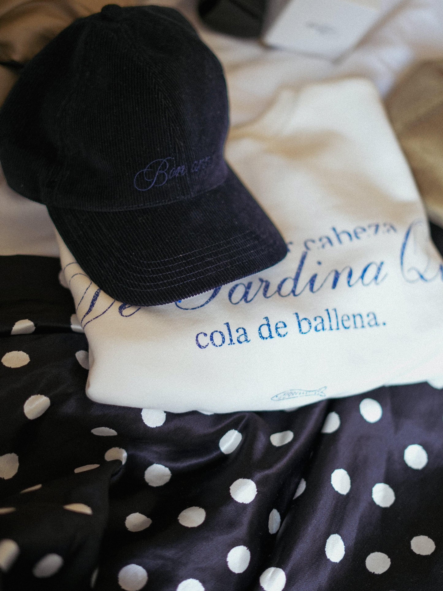 Casquette en velours côtelé Bon app'　ダークネイビー - aLORS online store
