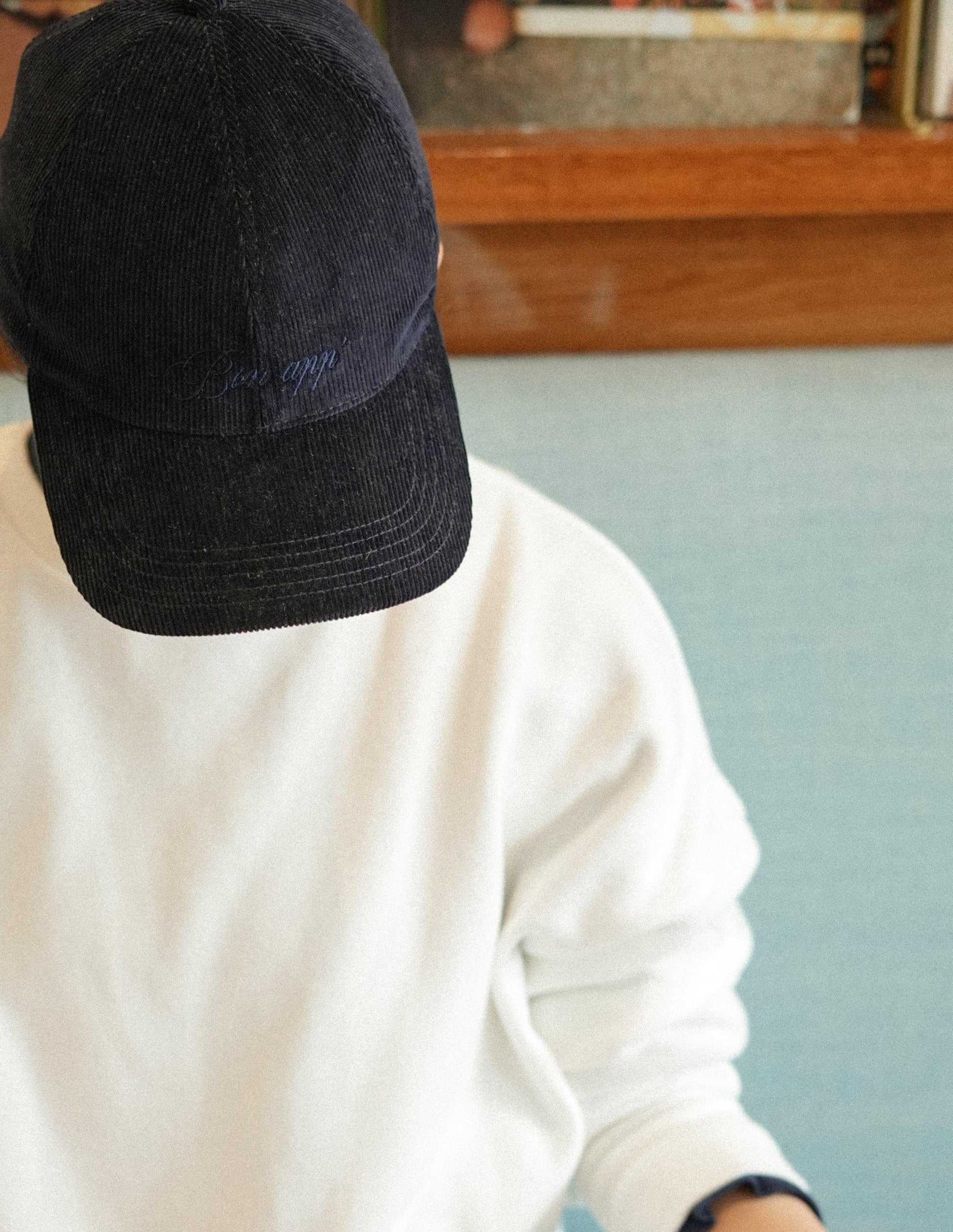Casquette en velours côtelé Bon app'　ダークネイビー - aLORS online store