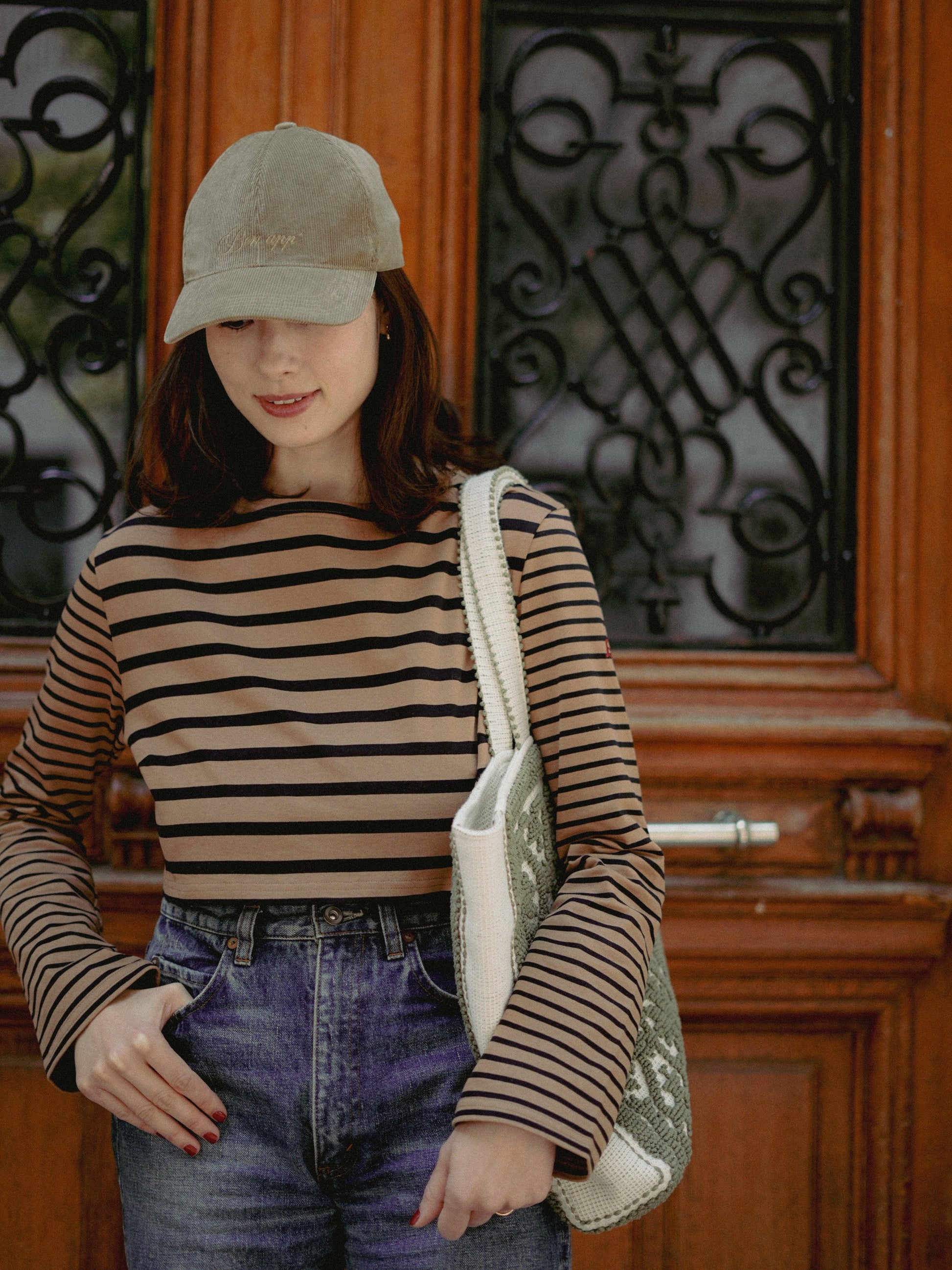 Haut marinière 【a】 ブラウン×ブラック　 - aLORS online store