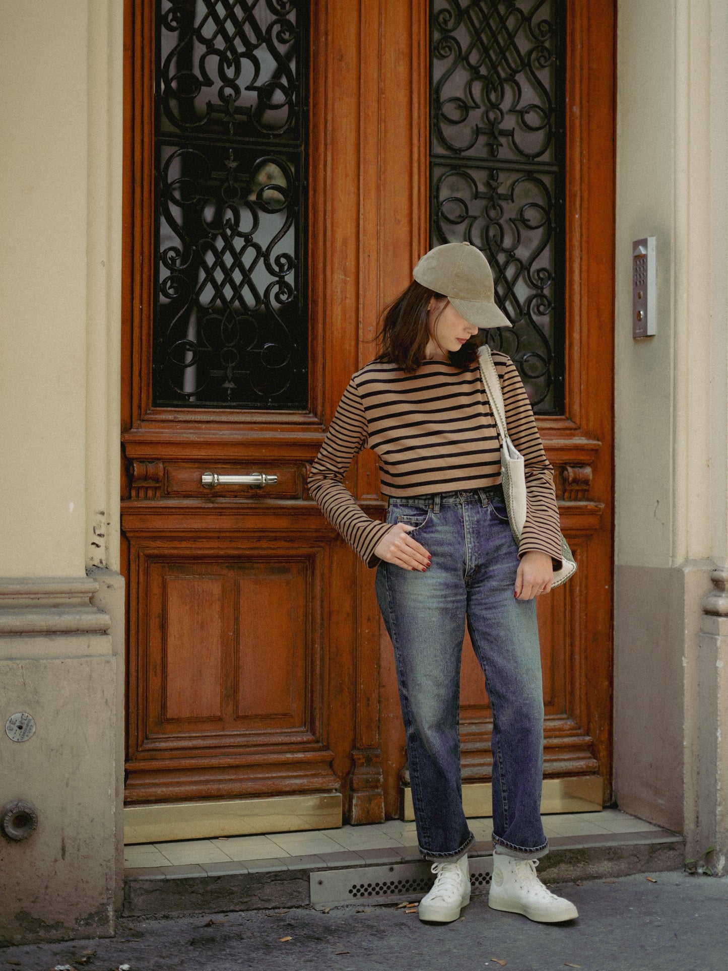 Casquette en velours côtelé Bon app'　キャメル　 - aLORS online store