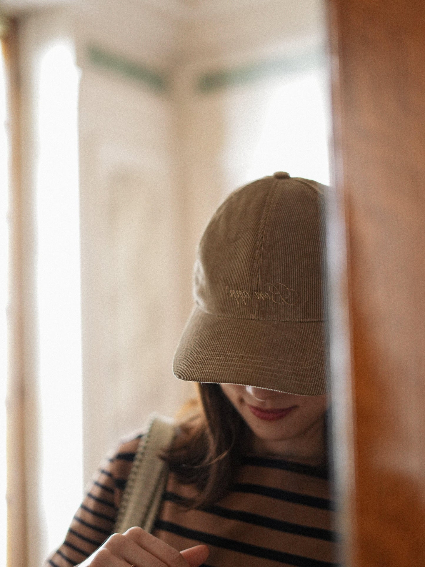 Casquette en velours côtelé Bon app'　キャメル　 - aLORS online store