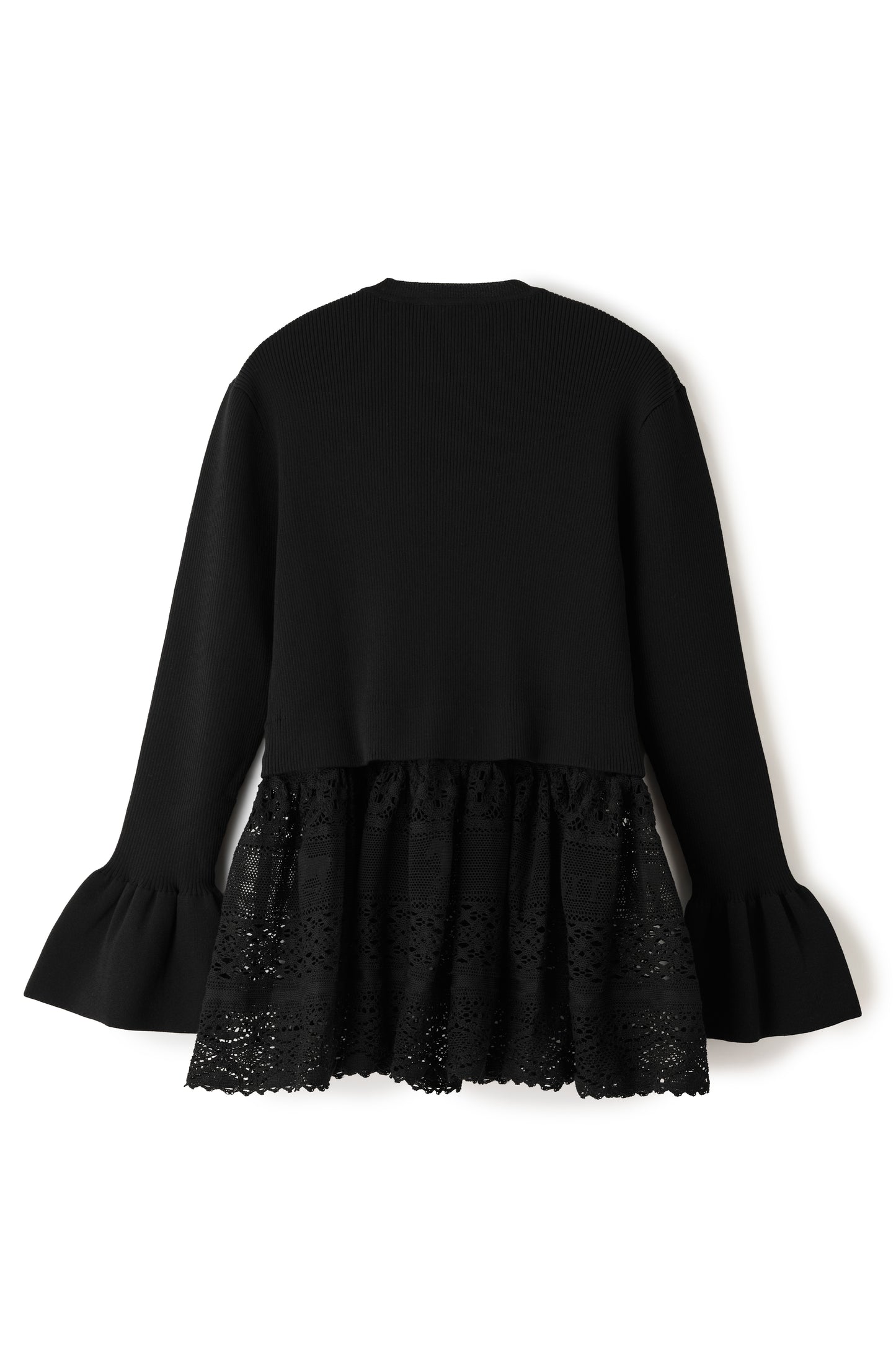 Pull en dentelle torsadée équestre Cadence Noir velouté  ブラック