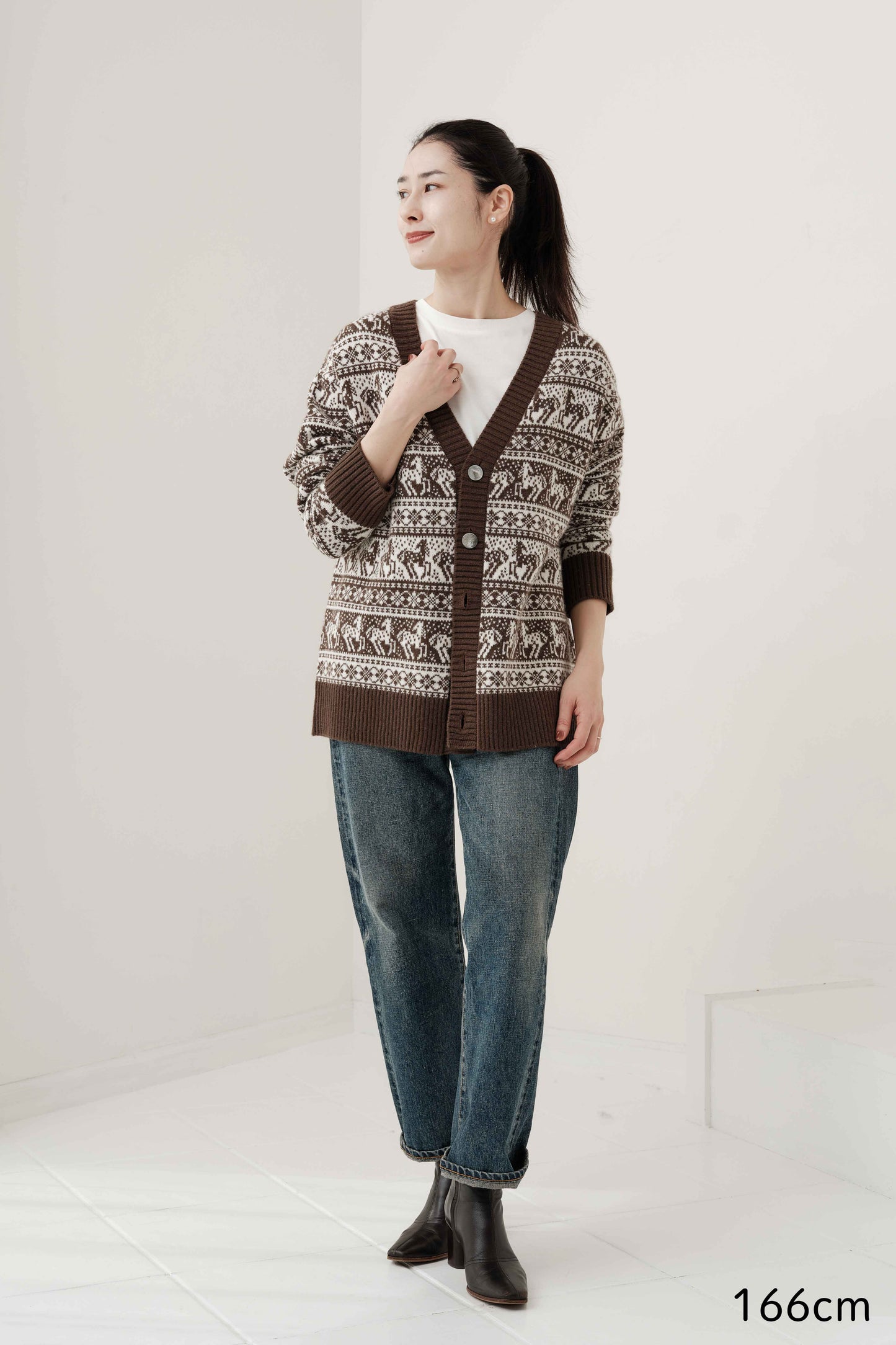 Cardigan jacquard équestre Freya