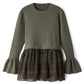 Pull en dentelle torsadée équestre Cadence Vert yomogi  カーキ