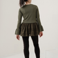 Pull en dentelle torsadée équestre Cadence Vert yomogi  カーキ