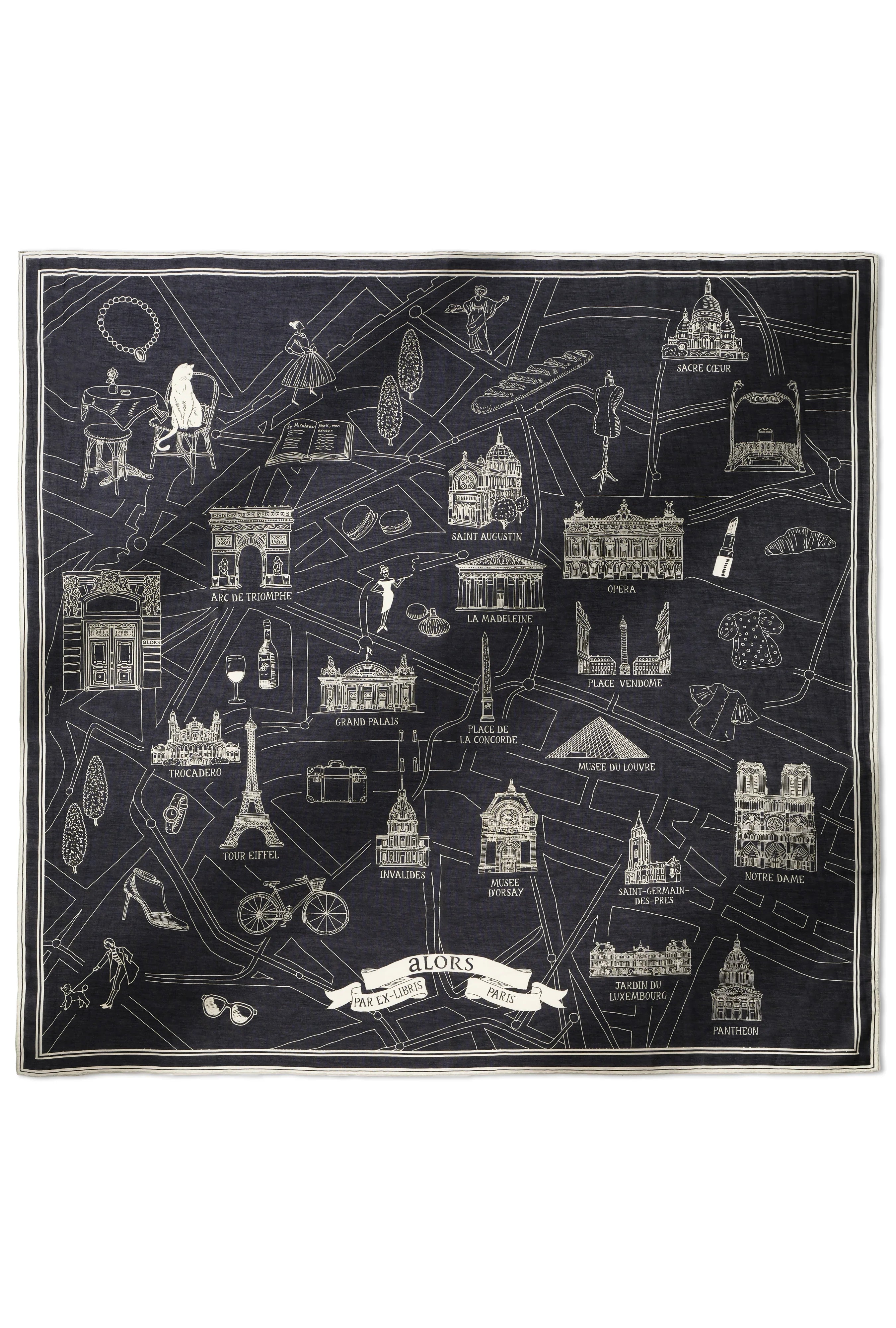 Foulard Ex-libris Paris x aLORS -une collaboration d'exception