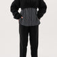 Pantalon fuselé en tweed MOON "Bonnie" ブラック