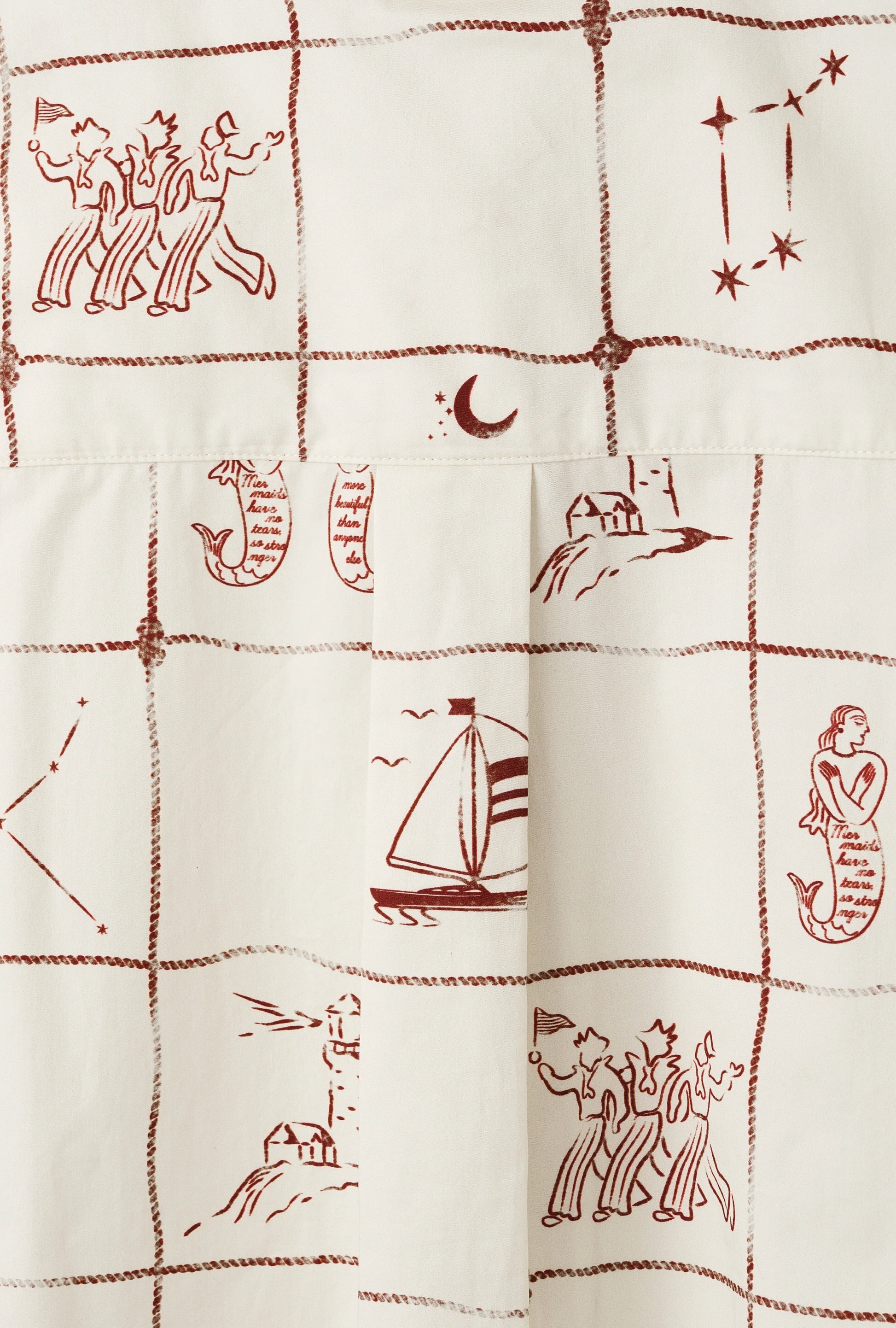 Chemise sans manches "Astrifera" Ivory × Bordeaux - aLORS online store