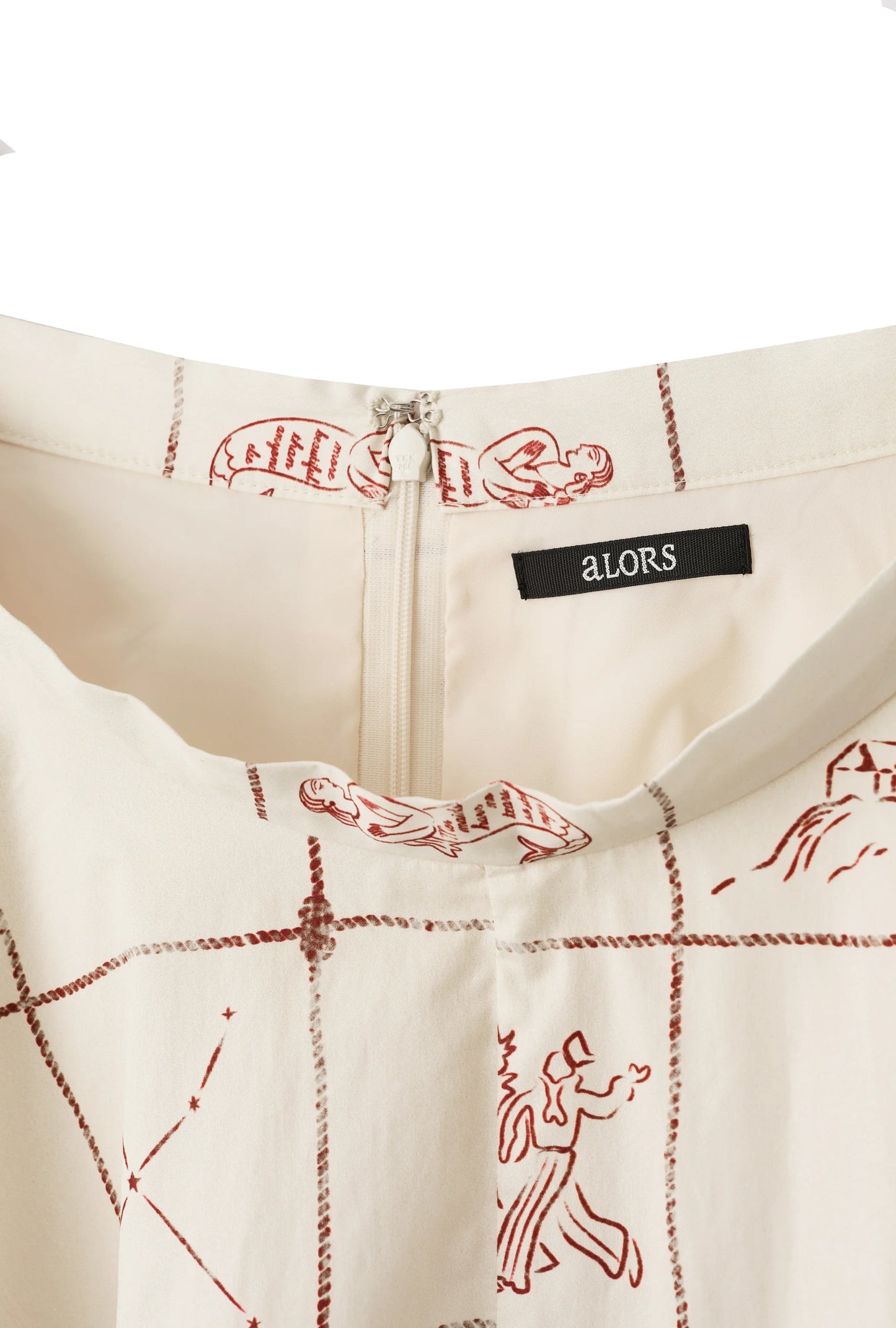 Jupe "Astrifera" Ivory × Bordeaux - aLORS online store