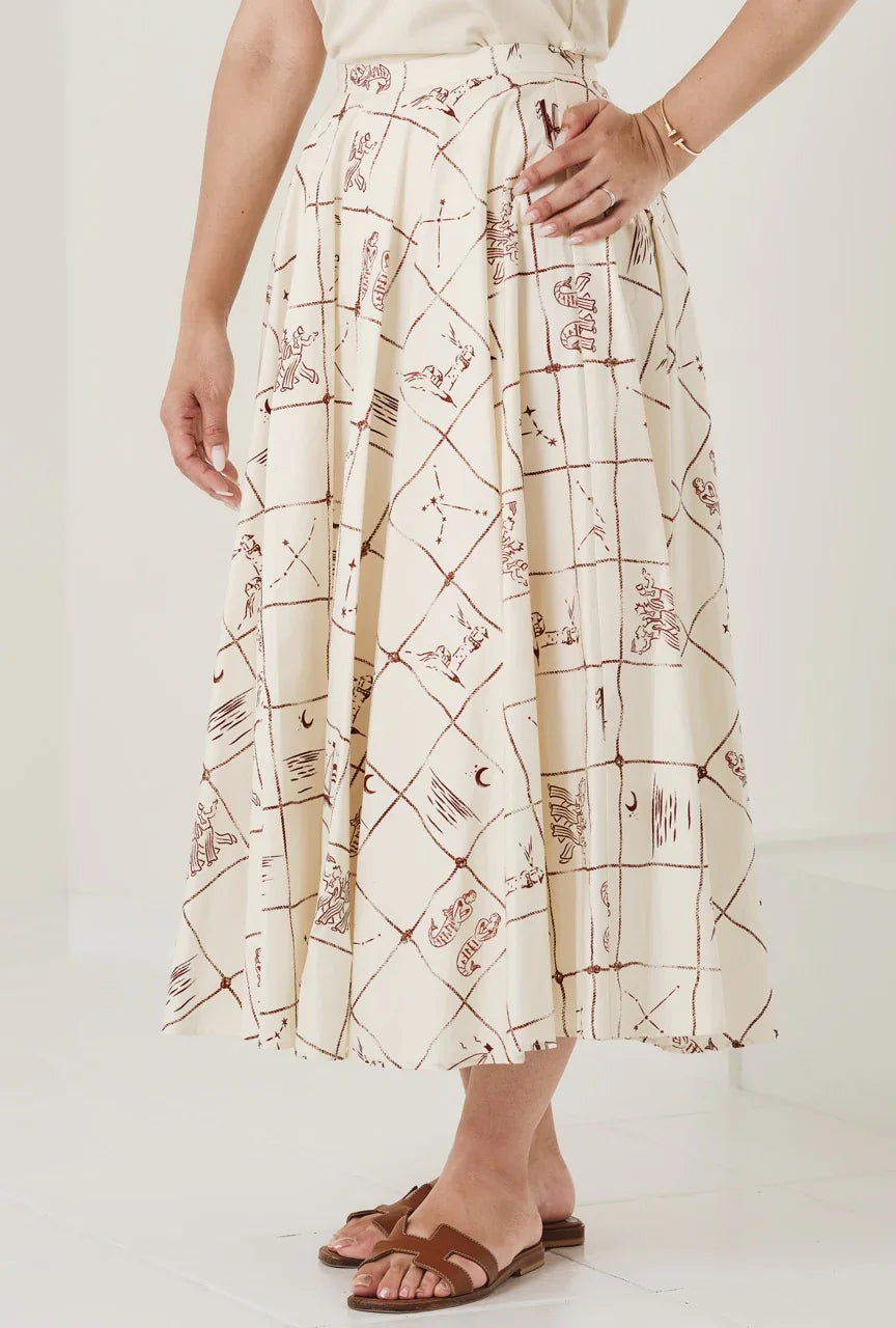 Jupe "Astrifera" Ivory × Bordeaux - aLORS online store