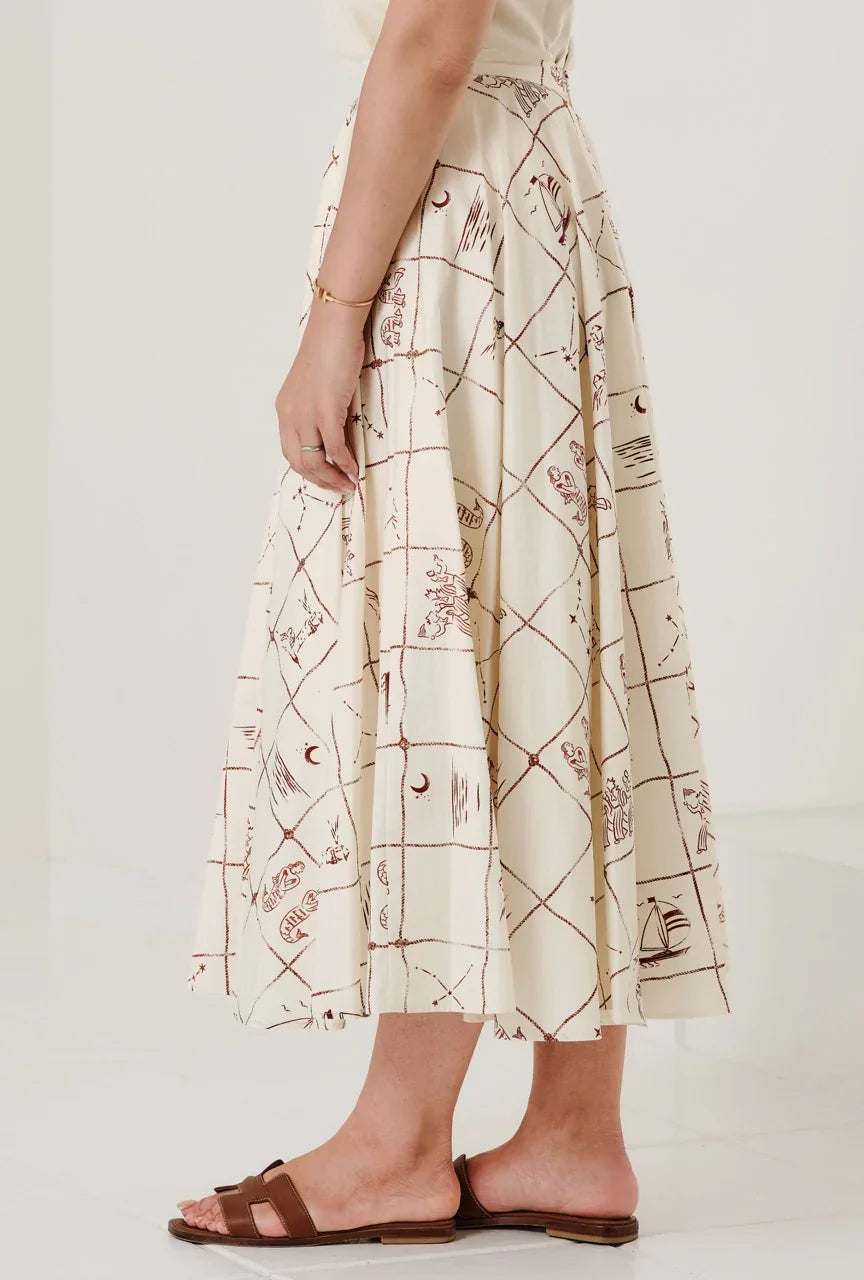 Jupe "Astrifera" Ivory × Bordeaux - aLORS online store