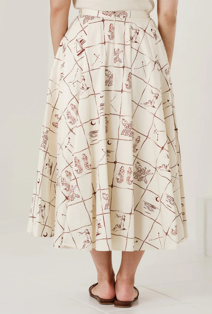 Jupe "Astrifera" Ivory × Bordeaux - aLORS online store