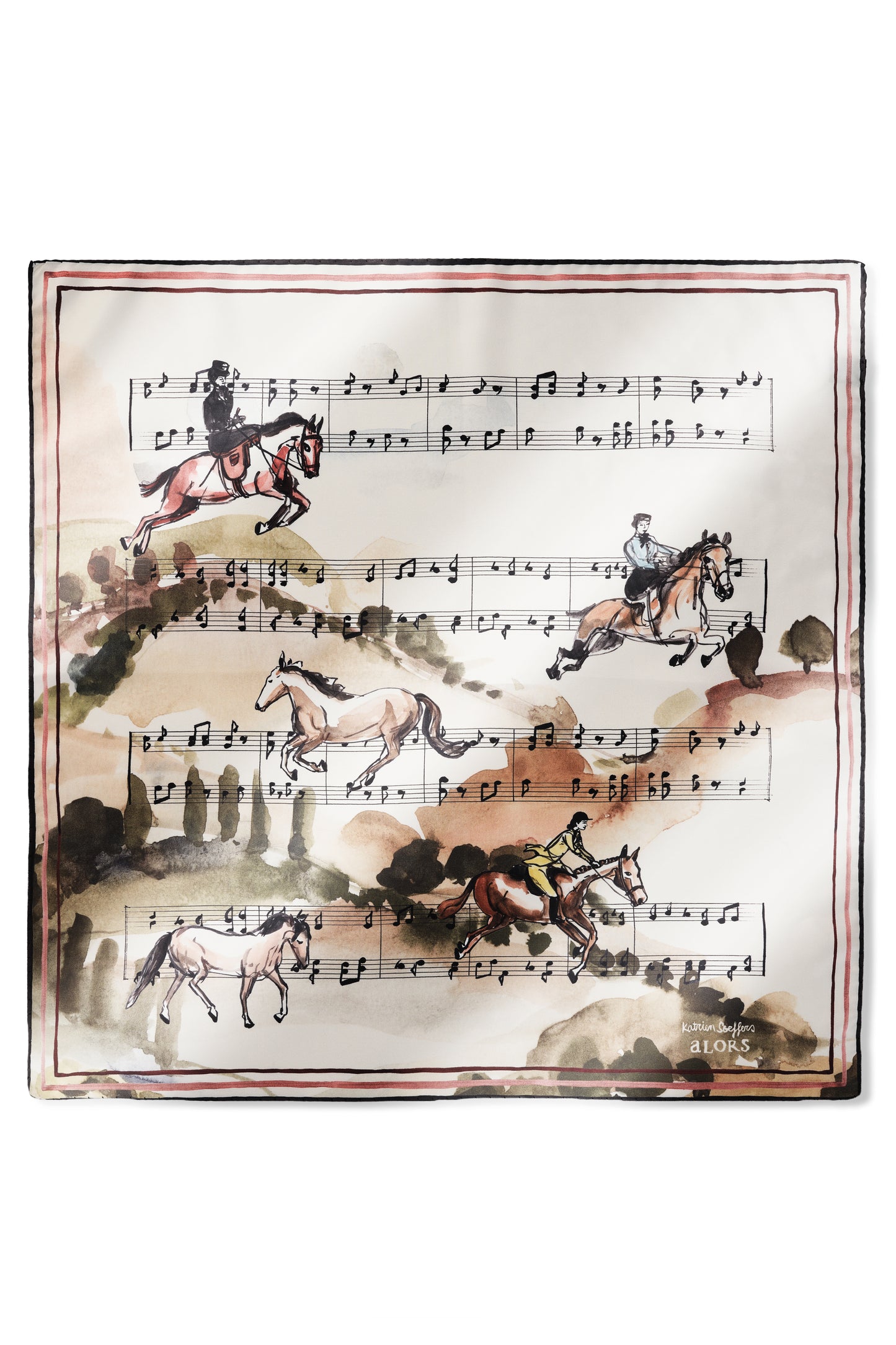 Carré Cavaliers par Katrien Soeffers Cavaliers  Multicolore マルチカラー