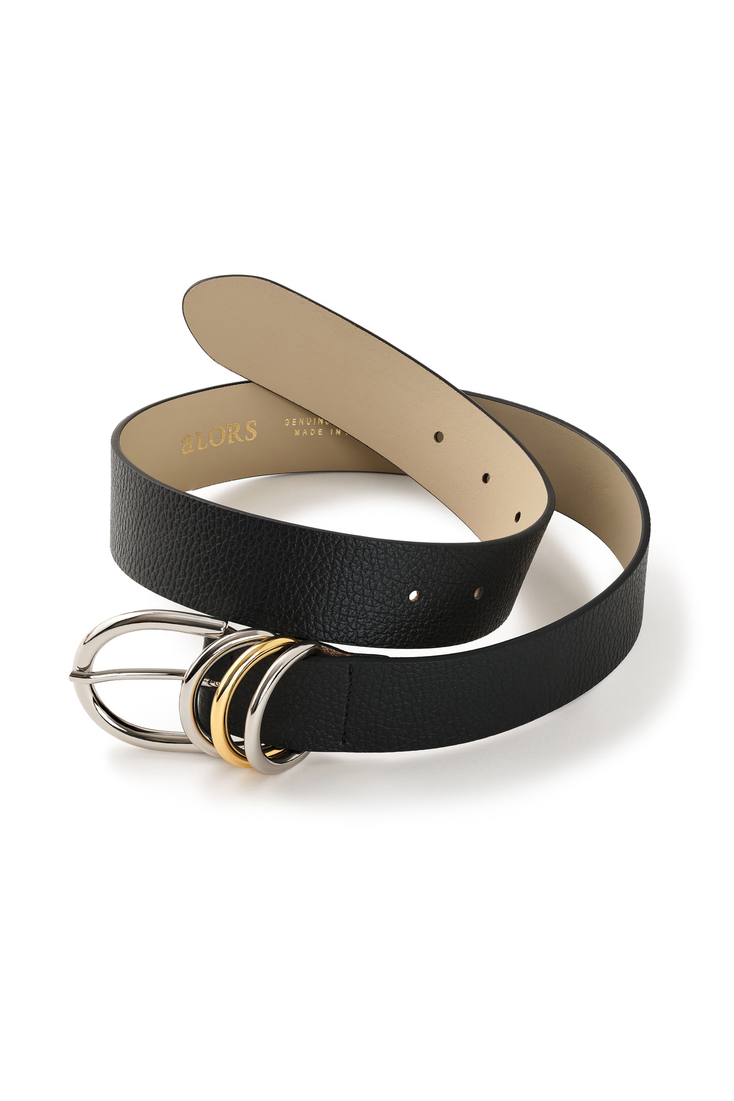 Cintura "Anello di enigma" Nero(ブラック)x Argento(シルバー)