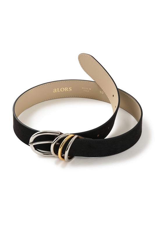 Cintura "Anello di enigma" Alcantara notte（ブラック）