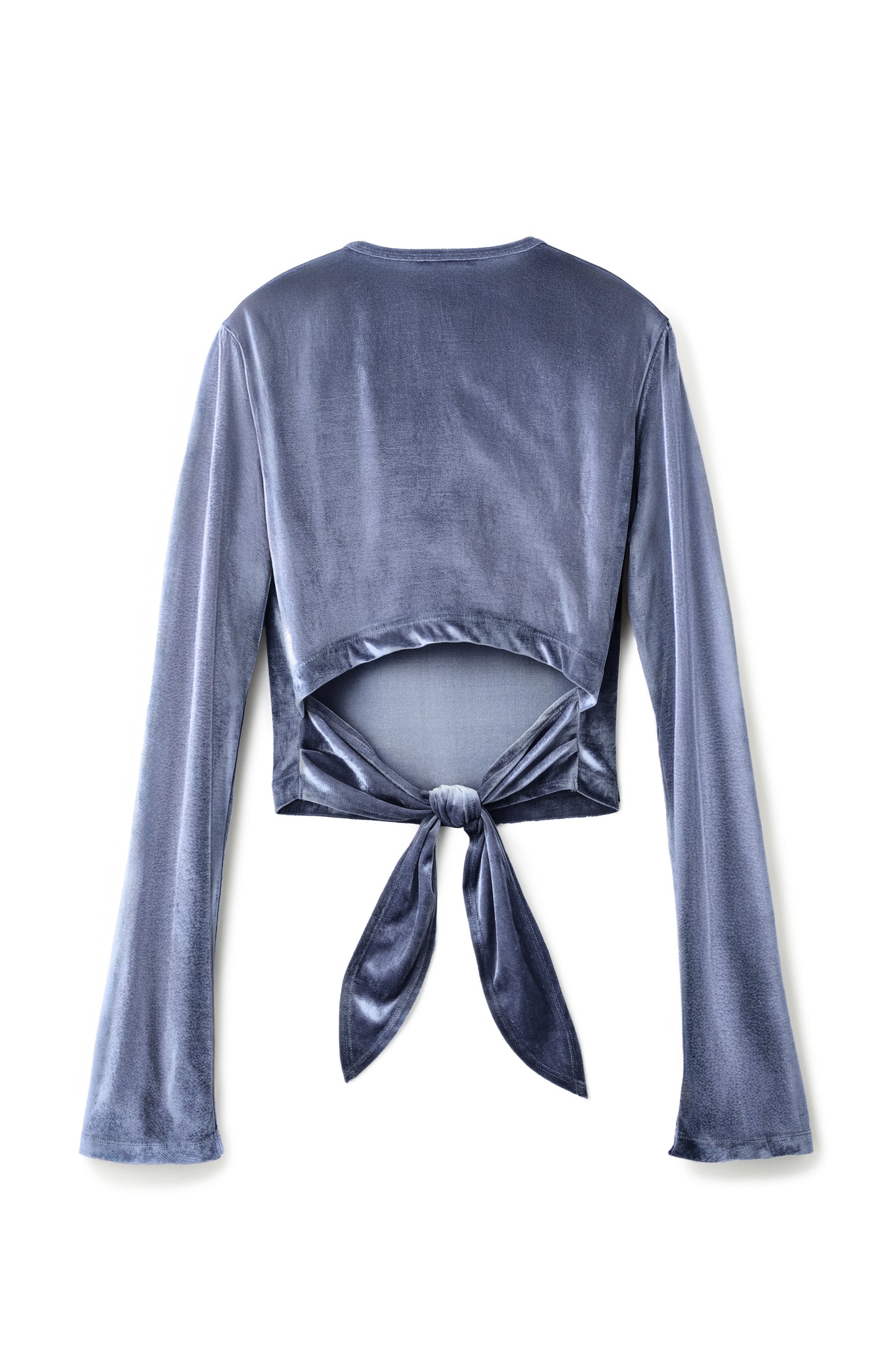 Haut court ouvert au dos Bleu Grisブルーグレー