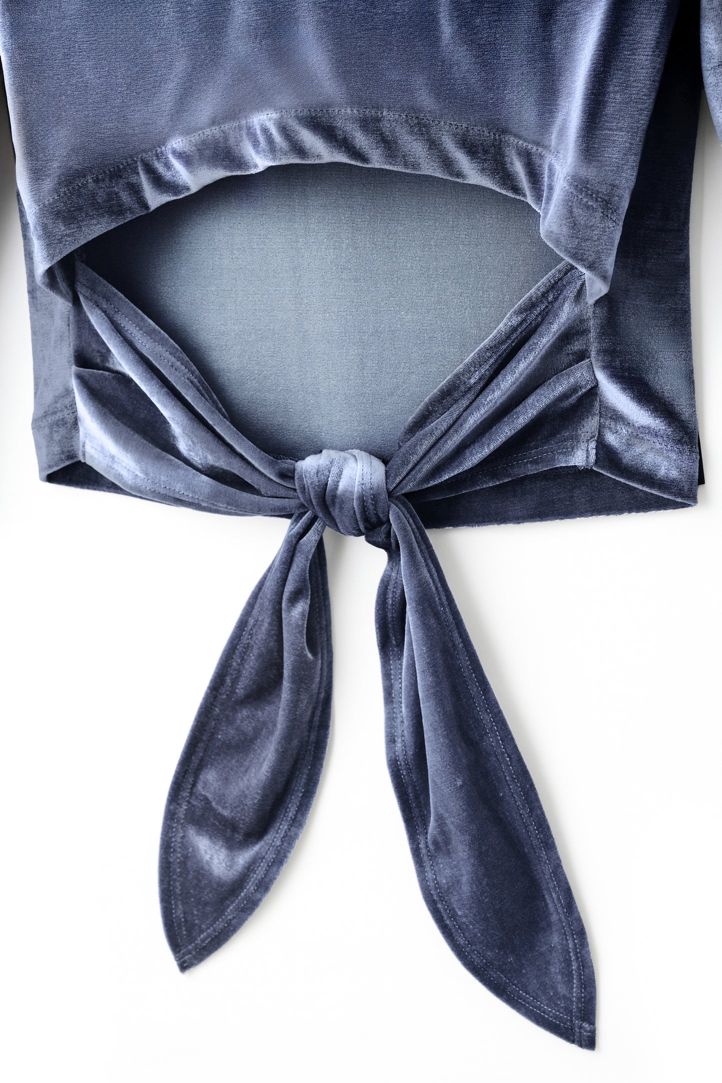 Haut court ouvert au dos Bleu Grisブルーグレー