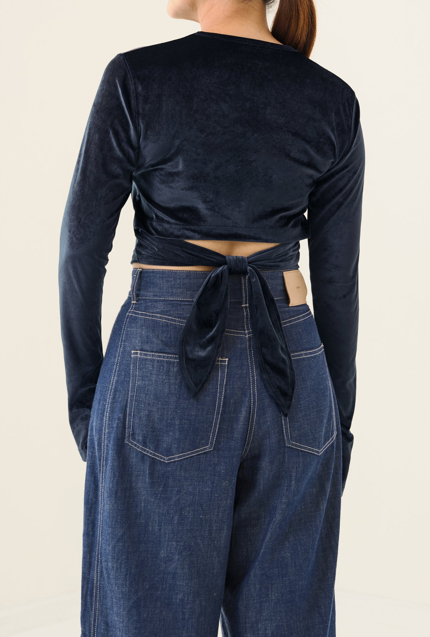 Haut court ouvert au dos Gris Anthracite チャコールグレー