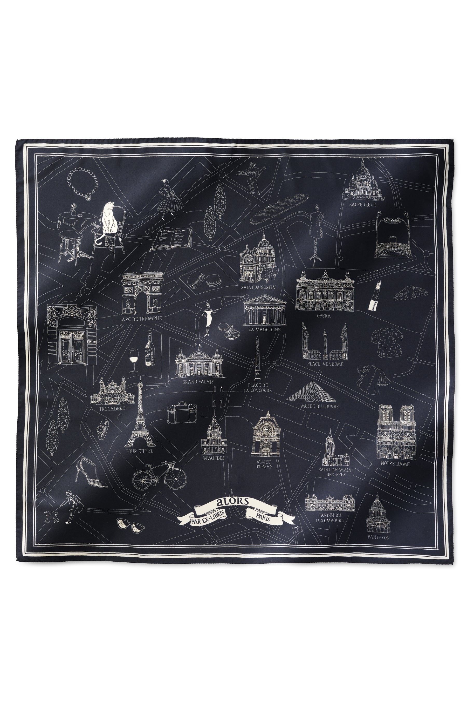 Foulard Ex-libris Paris x aLORS -une collaboration d'exception