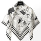 Foulard Ex-libris Paris x aLORS-une collaboration d’exception(ホワイトxブラック)90x90cm