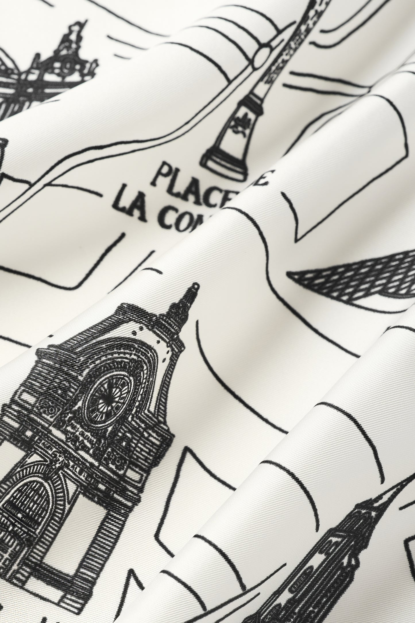 Foulard Ex-libris Paris x aLORS-une collaboration d’exception(ホワイトxブラック)90x90cm