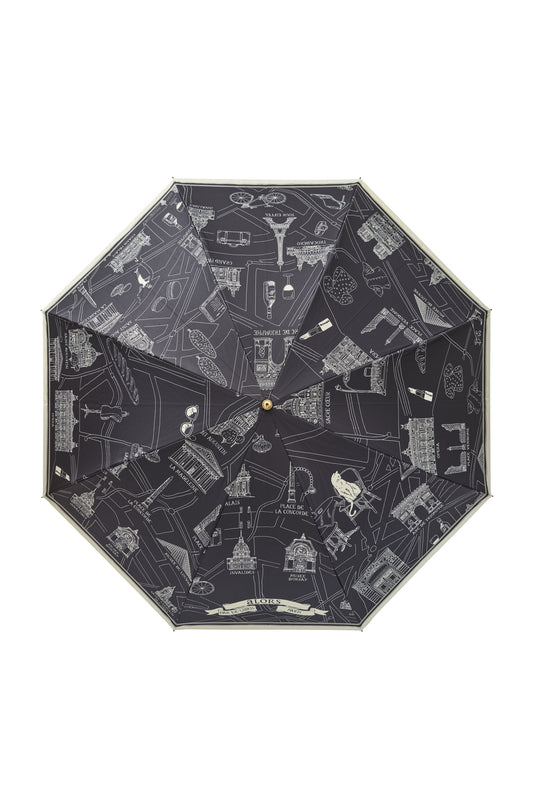 Soleil & Pluie Ex-libris Paris x aLORS - une collaboration d'exception (ダークネイビーx アイボリー)　晴雨兼用傘